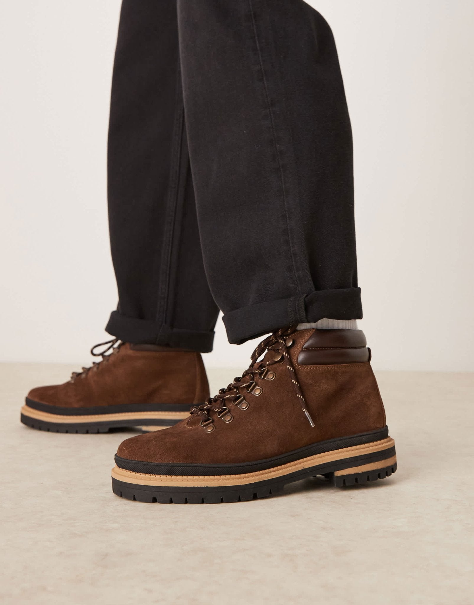 ASOS DESIGN lace up hiker boots in brown suede - ASOS Sample Sale