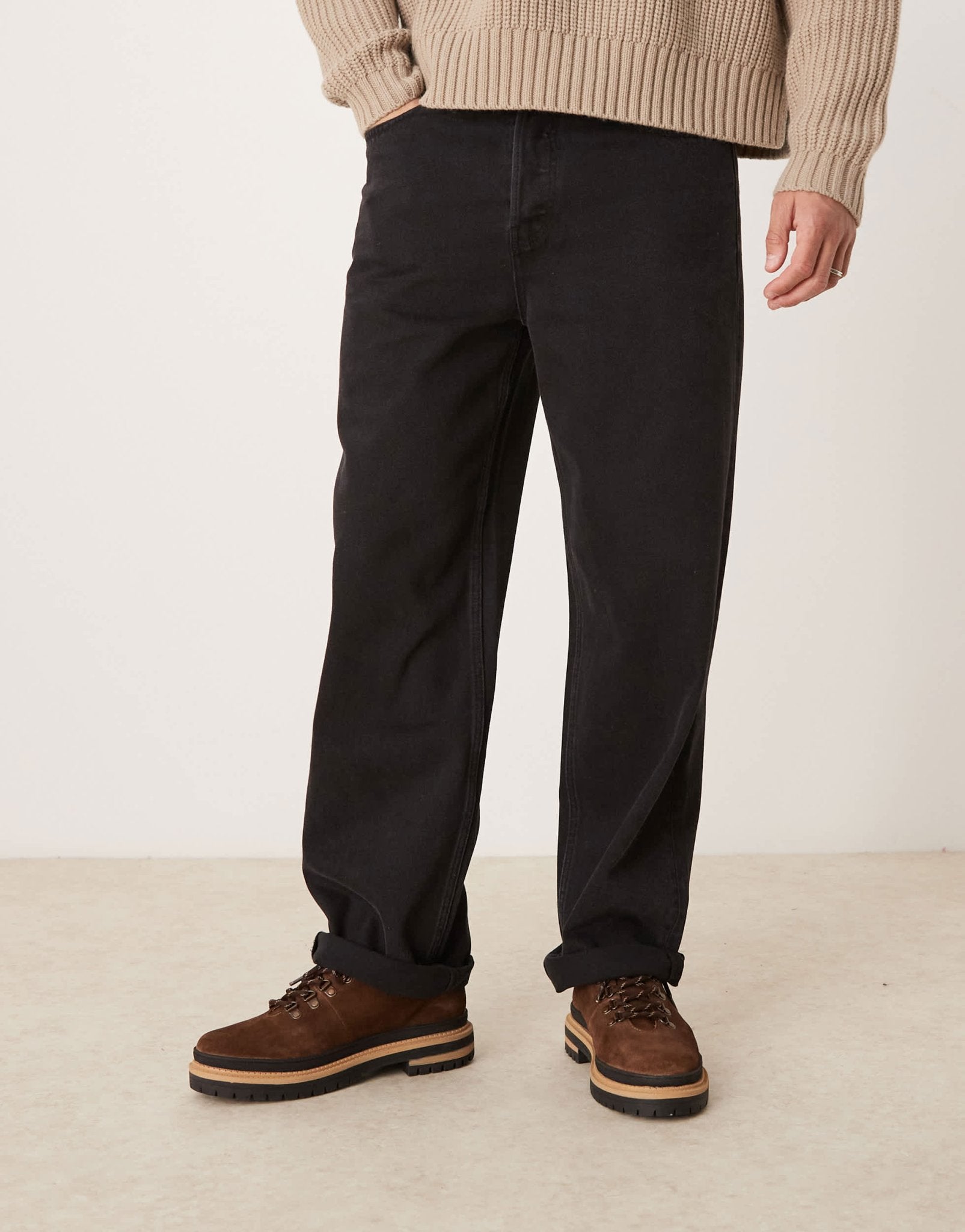 ASOS DESIGN lace up hiker boots in brown suede - ASOS Sample Sale