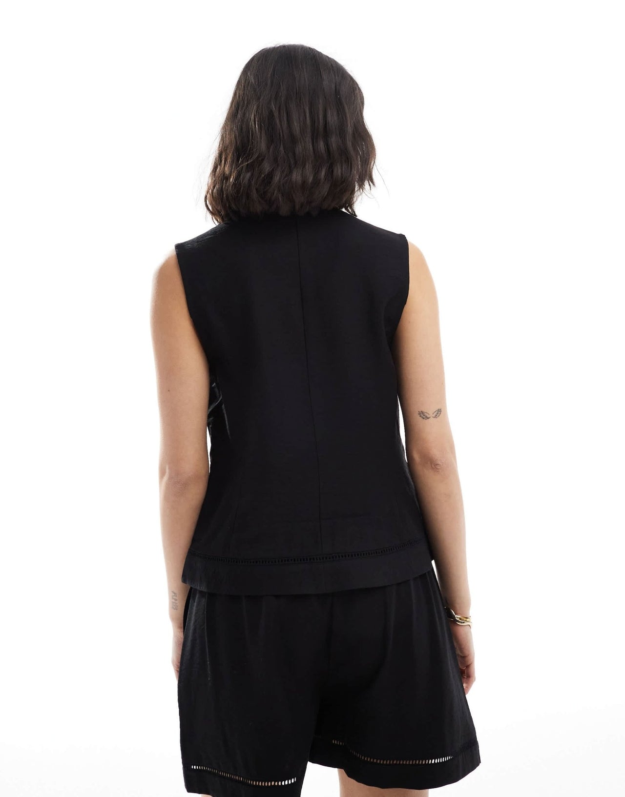 ASOS DESIGN ladder trim waistcoat co - ord in black - ASOS Sample Sale