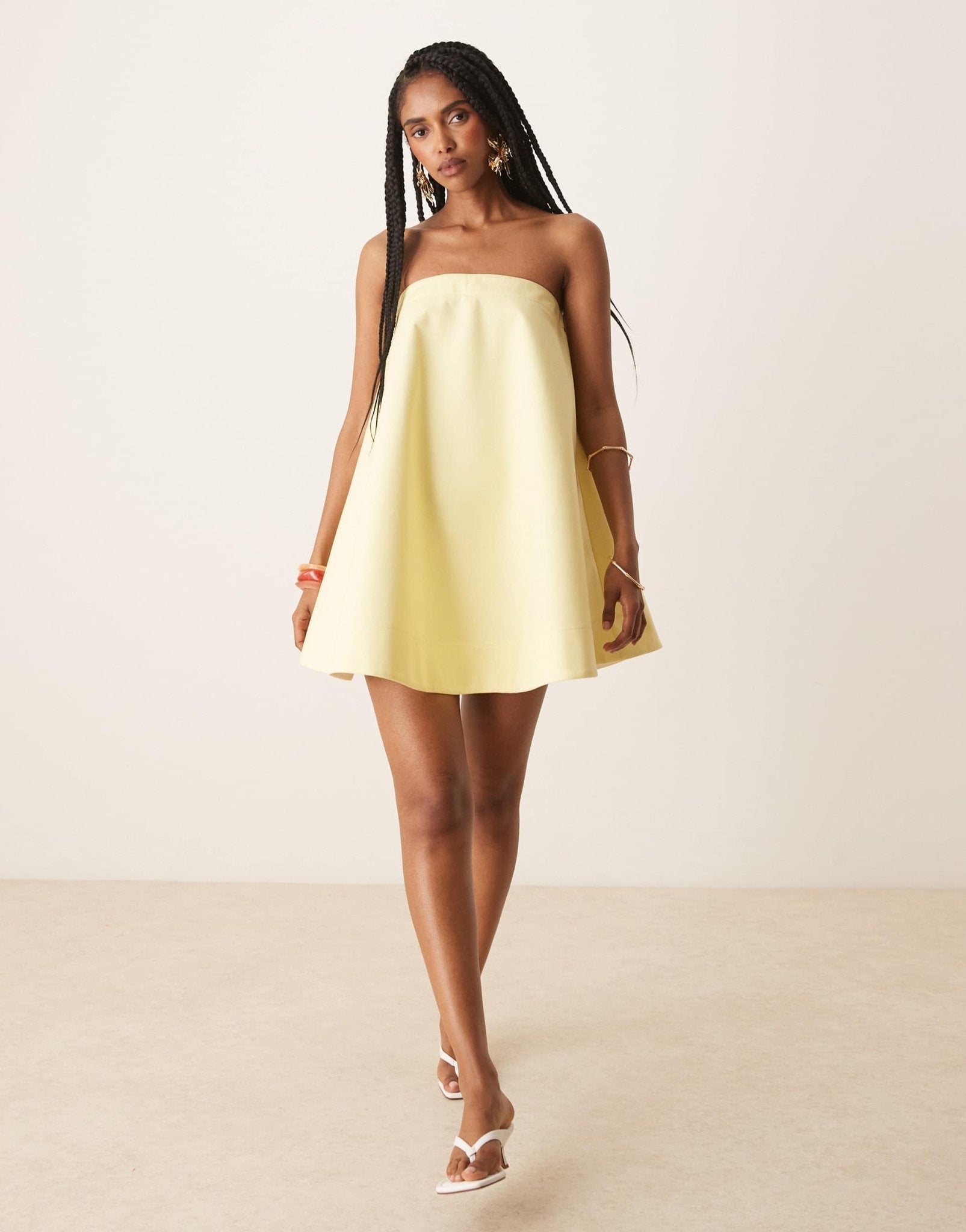 ASOS DESIGN lantern mini sundress in lemon - ASOS Sample Sale