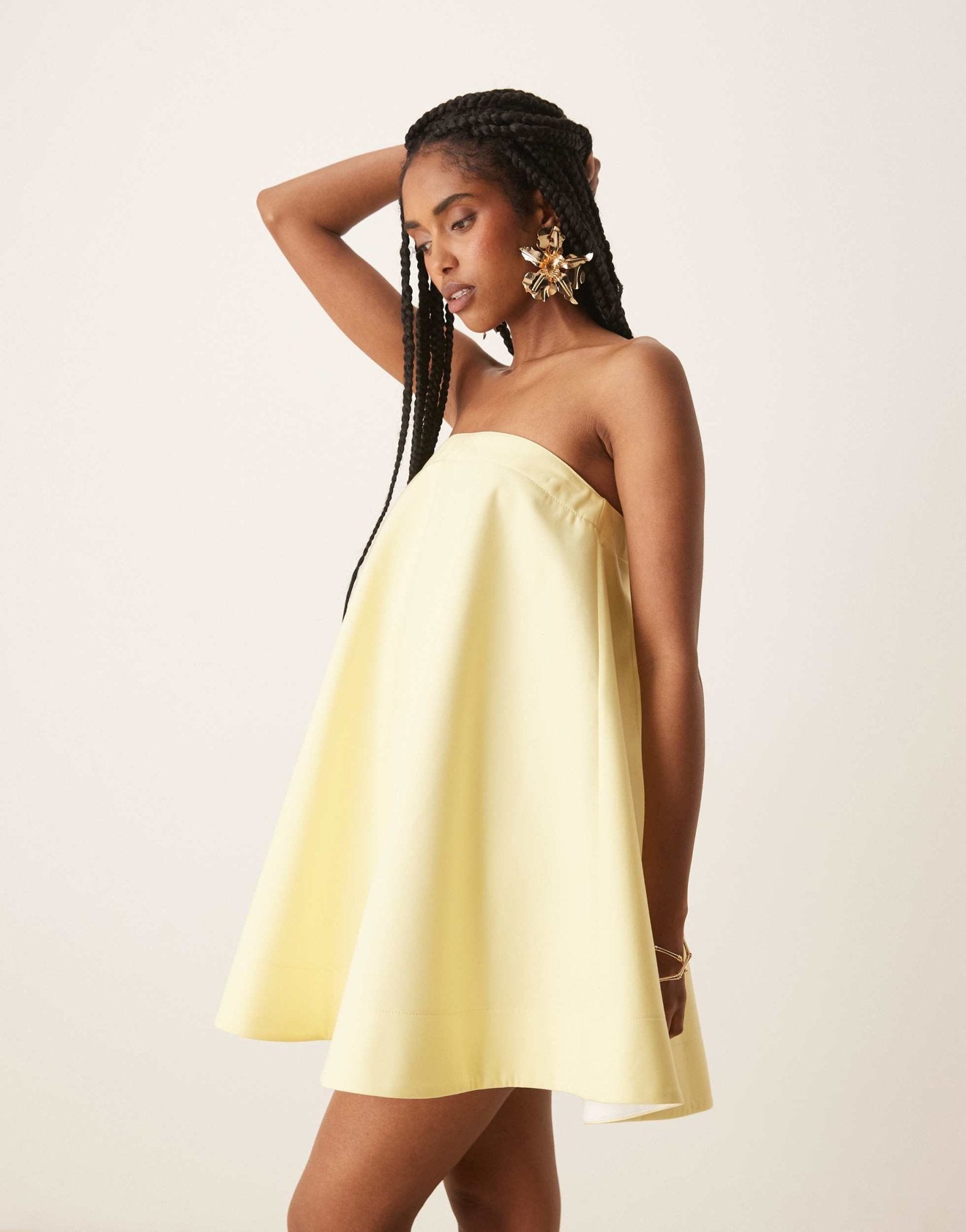 ASOS DESIGN lantern mini sundress in lemon - ASOS Sample Sale