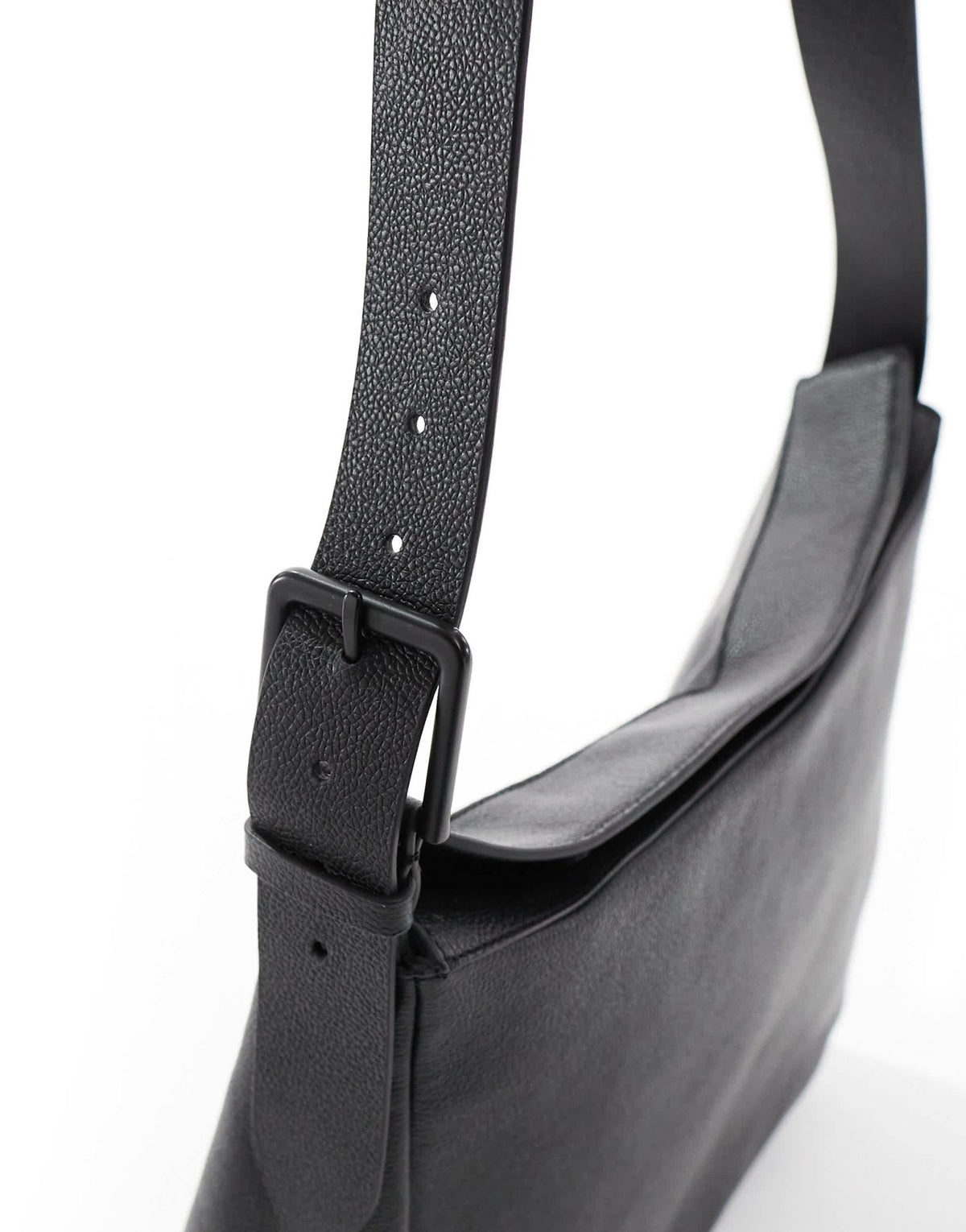 ASOS DESIGN leather slouchy shoulder tote bag in black - ASOS Sample Sale