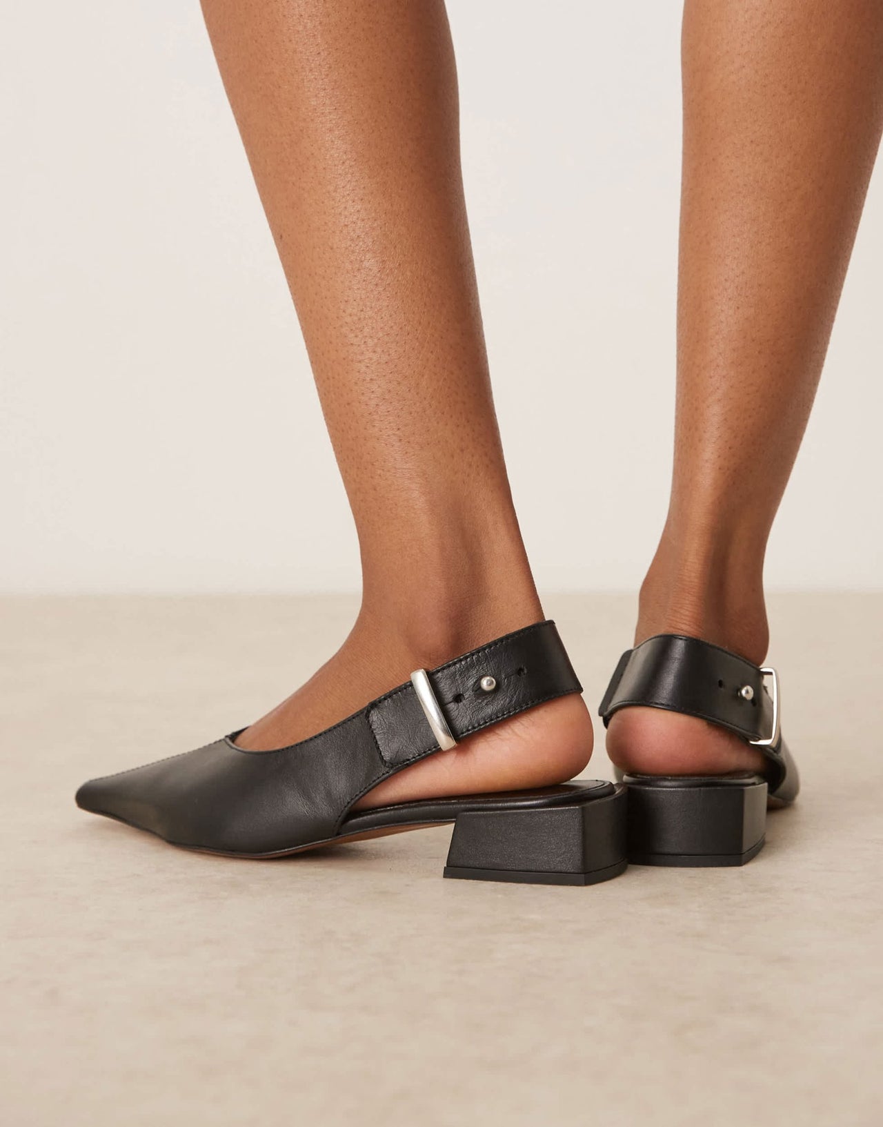 ASOS DESIGN Ledge premium leather slingback in black - ASOS Sample Sale