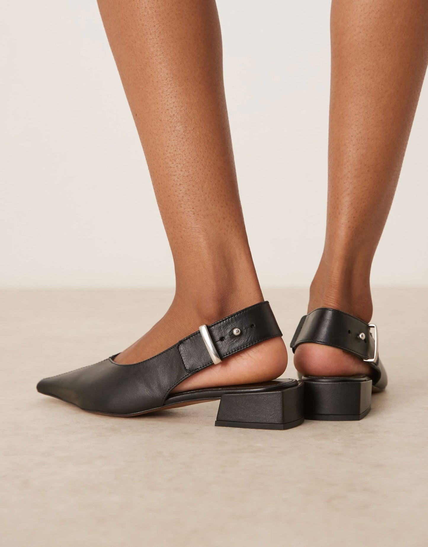 ASOS DESIGN Ledge premium leather slingback in black - ASOS Sample Sale