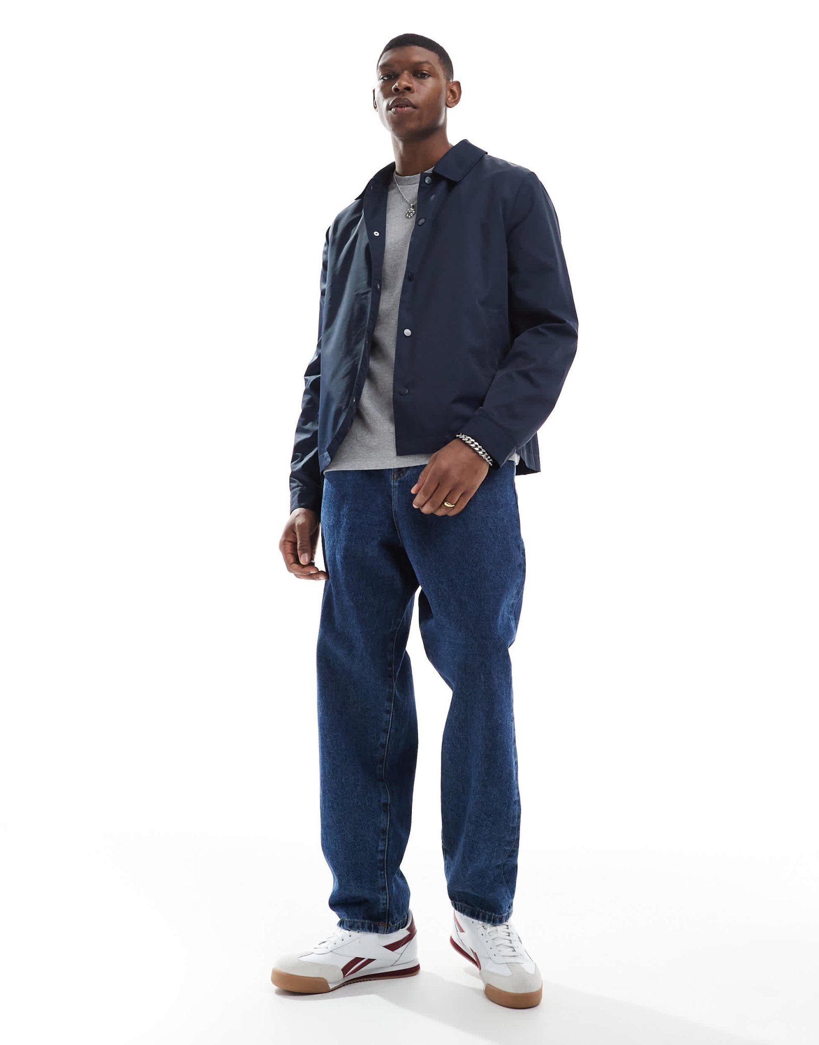 ASOS DESIGN lightweight coach jacket in navy - ASOS Sample Sale