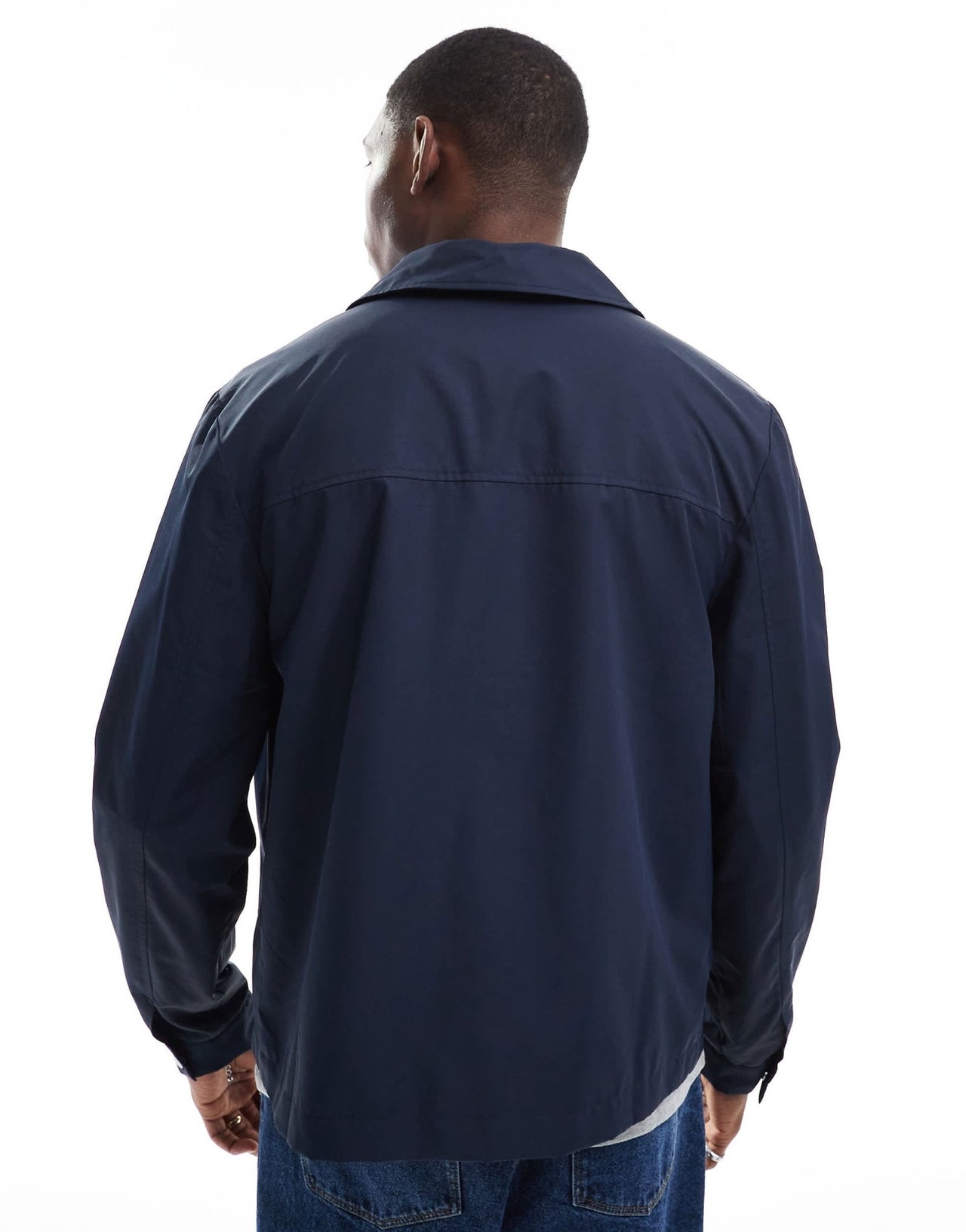 ASOS DESIGN lightweight coach jacket in navy - ASOS Sample Sale