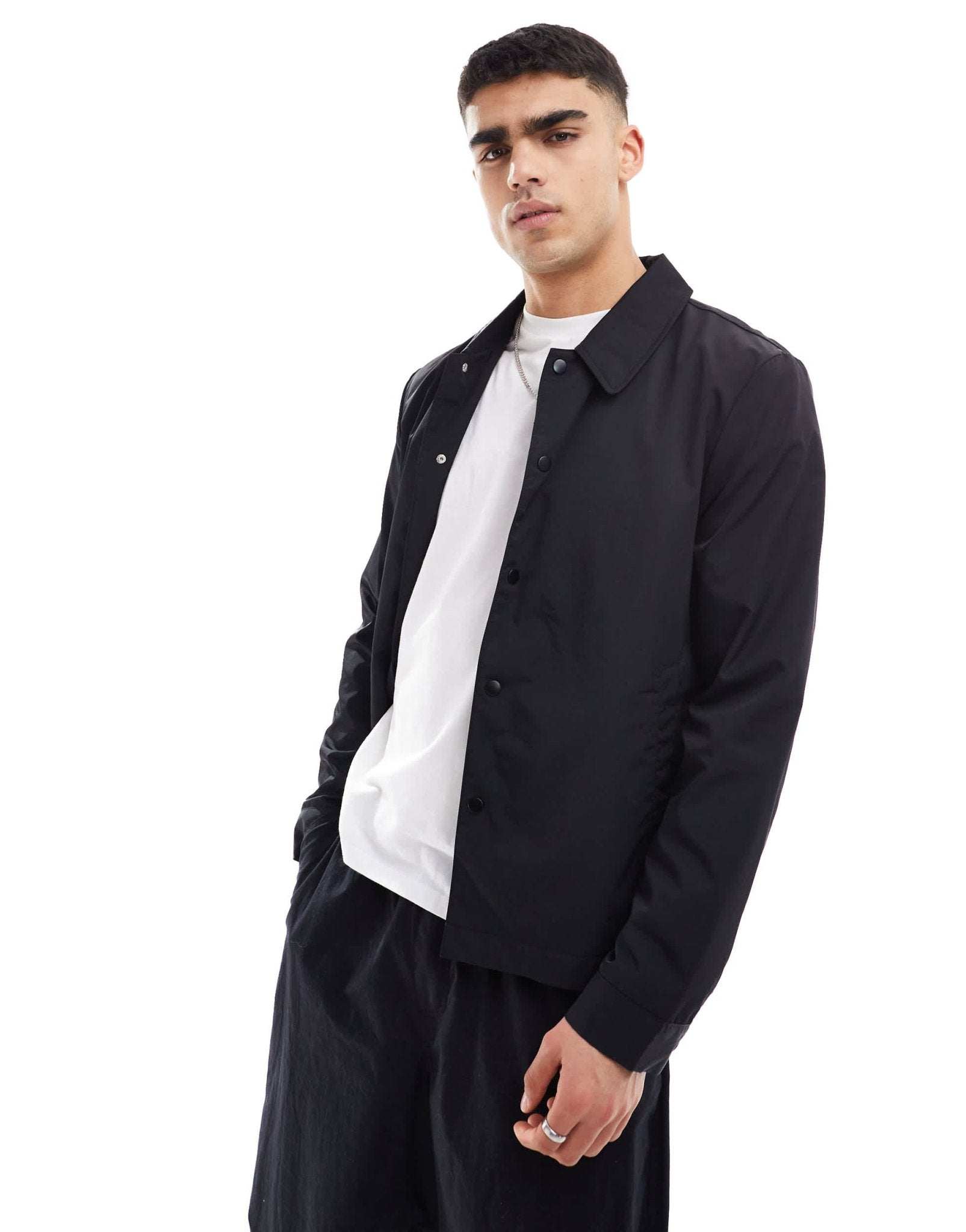 ASOS DESIGN lightweight harrington jacket In black - ASOS Sample Sale