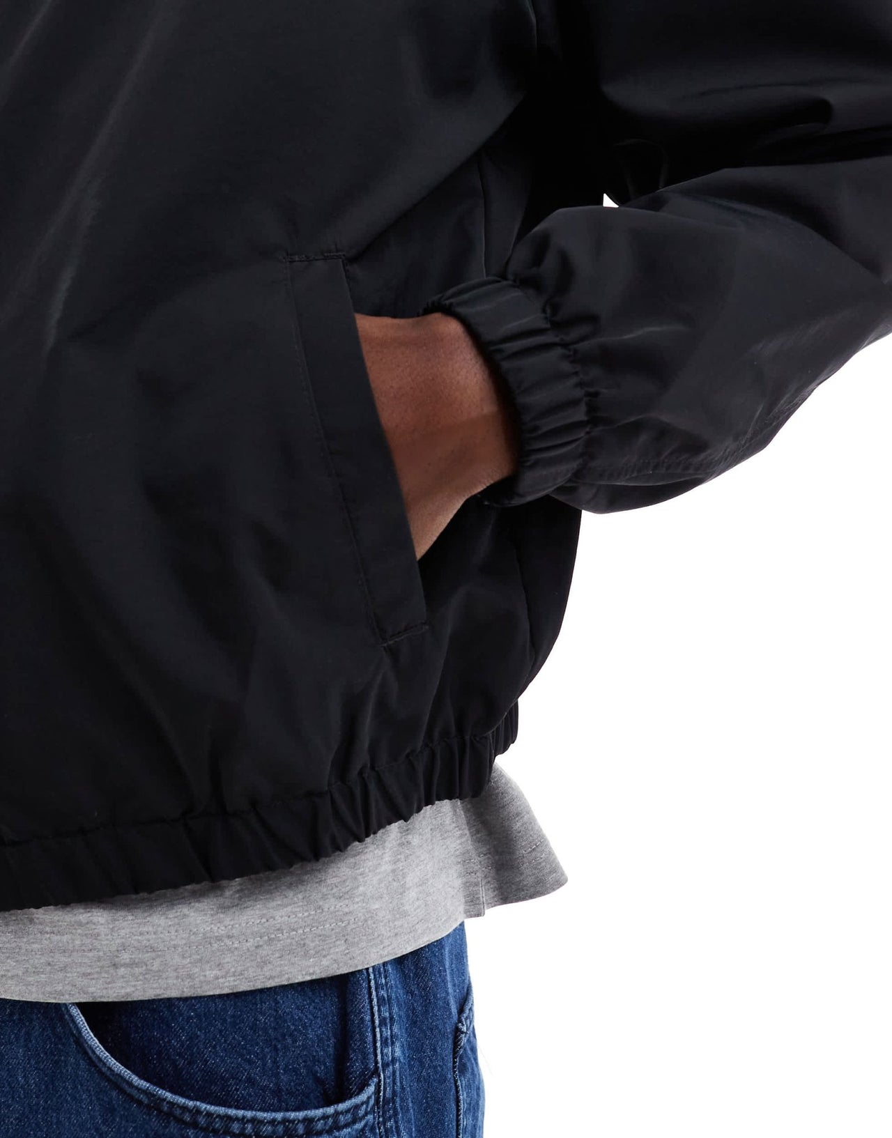ASOS DESIGN lightweight harrington jacket in black - ASOS Sample Sale