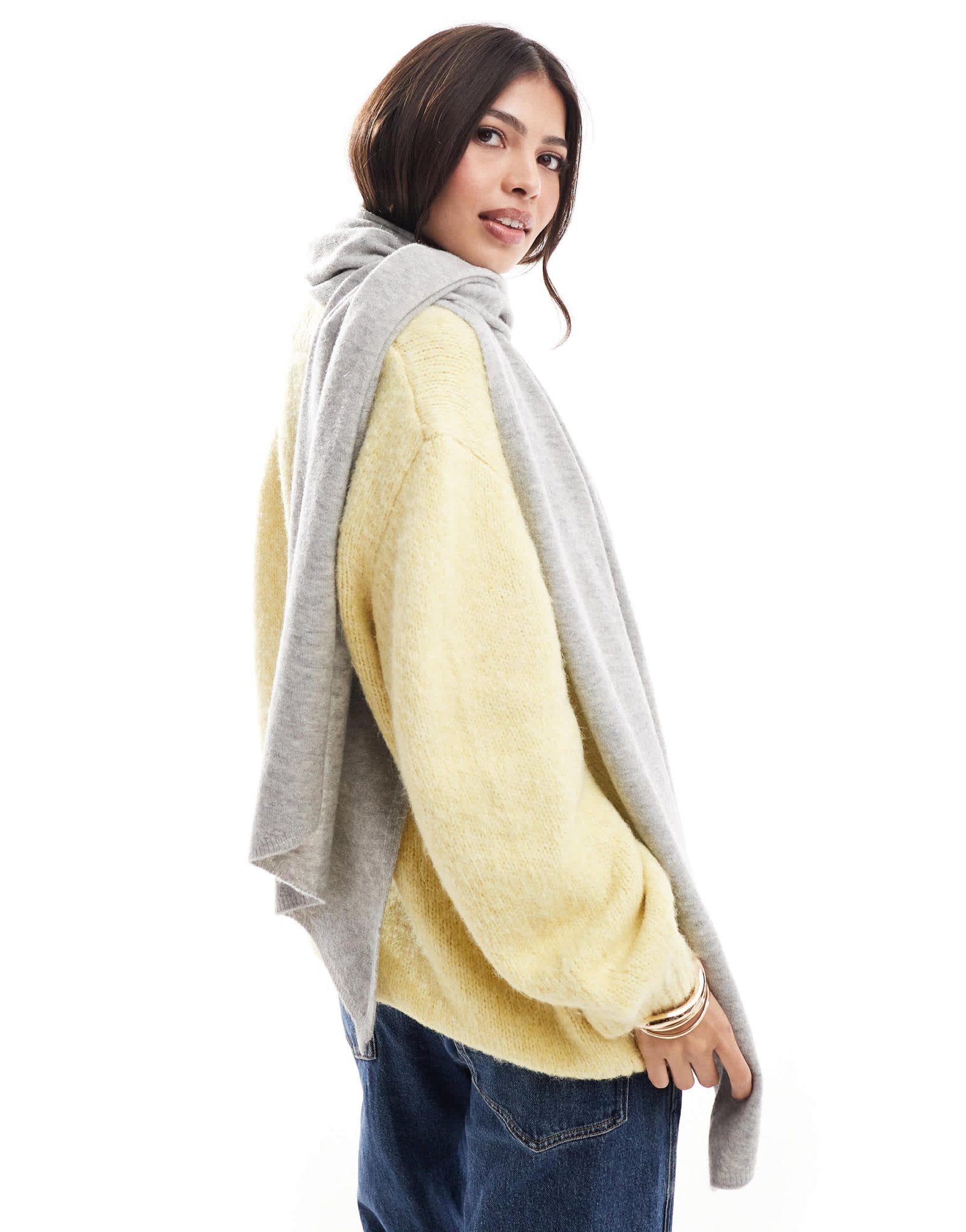 ASOS DESIGN lightweight knitted scarf in grey marl - ASOS Sample Sale