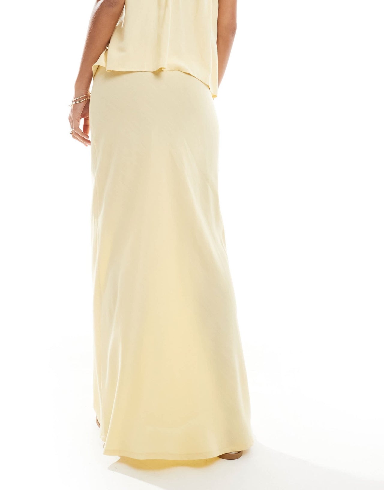 ASOS DESIGN linen blend bias cut maxi skirt in buttermilk - ASOS Sample Sale