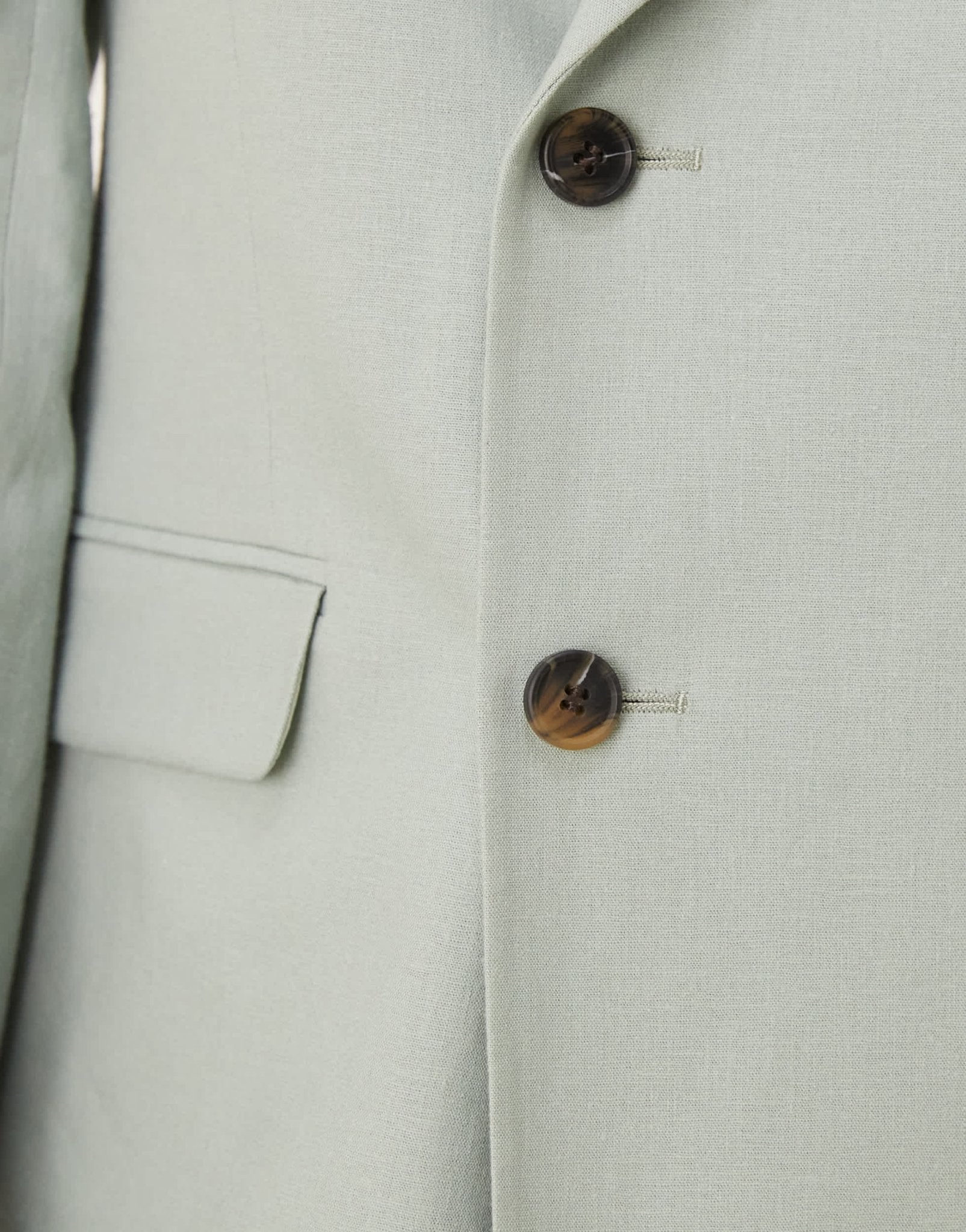 ASOS DESIGN linen blend double breasted regular suit jacket in green ...