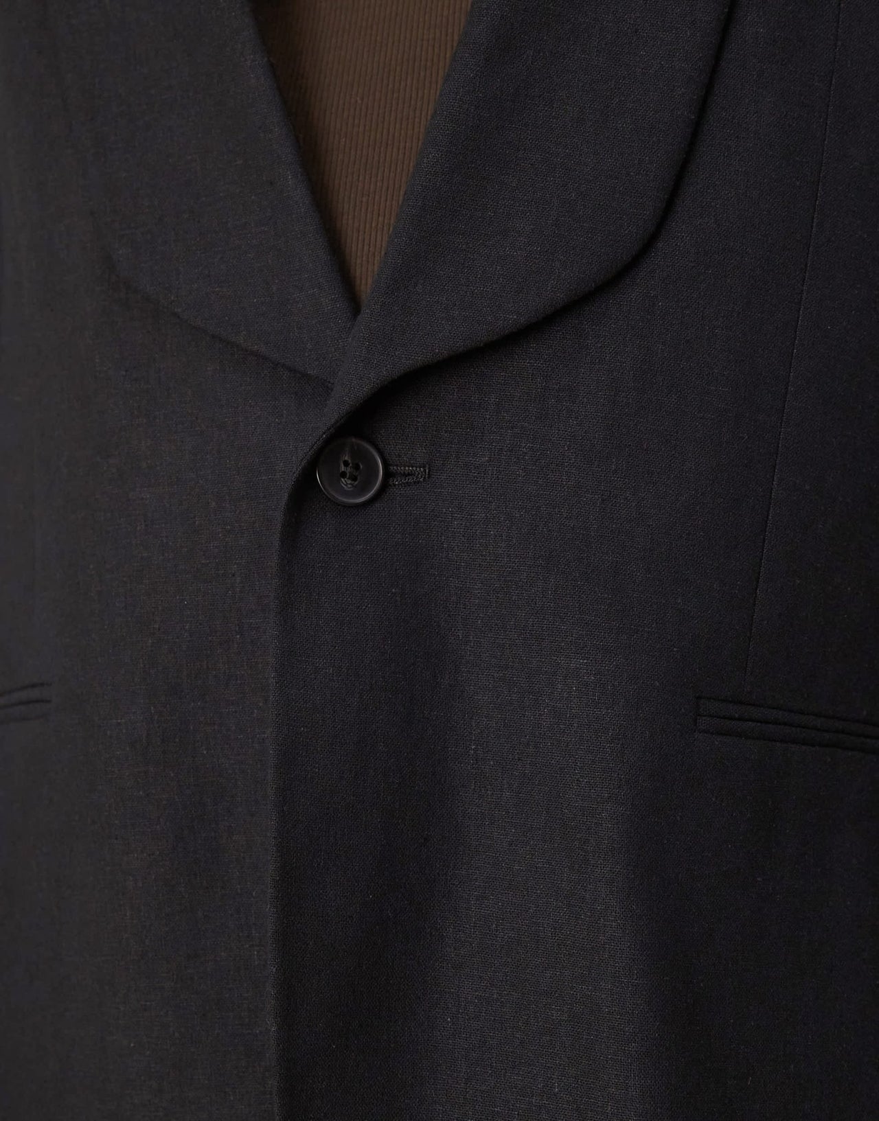 ASOS DESIGN linen blend slim shawl suit jacket in black twill - ASOS Sample Sale