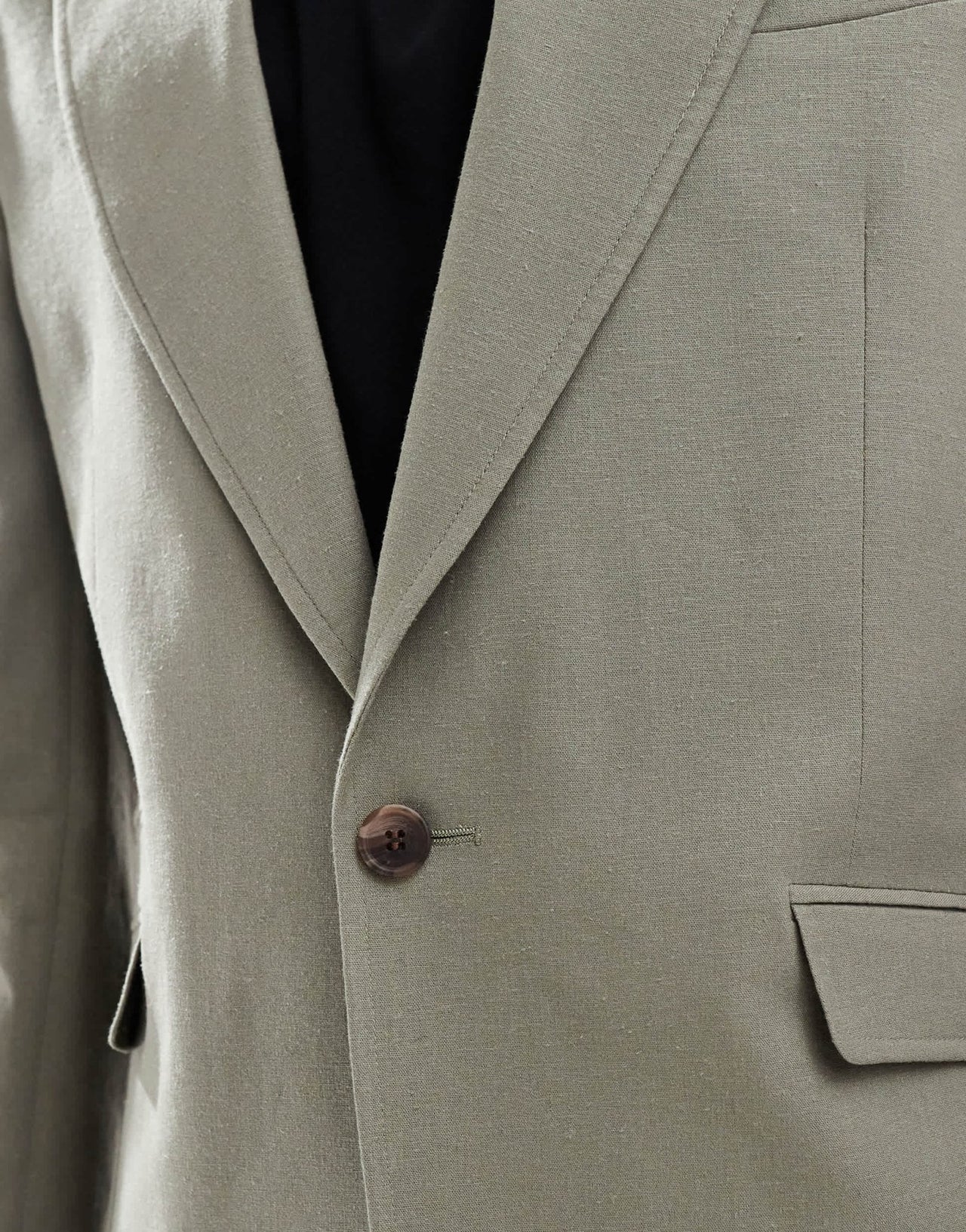 ASOS DESIGN linen blend slim suit jacket in khaki - ASOS Sample Sale