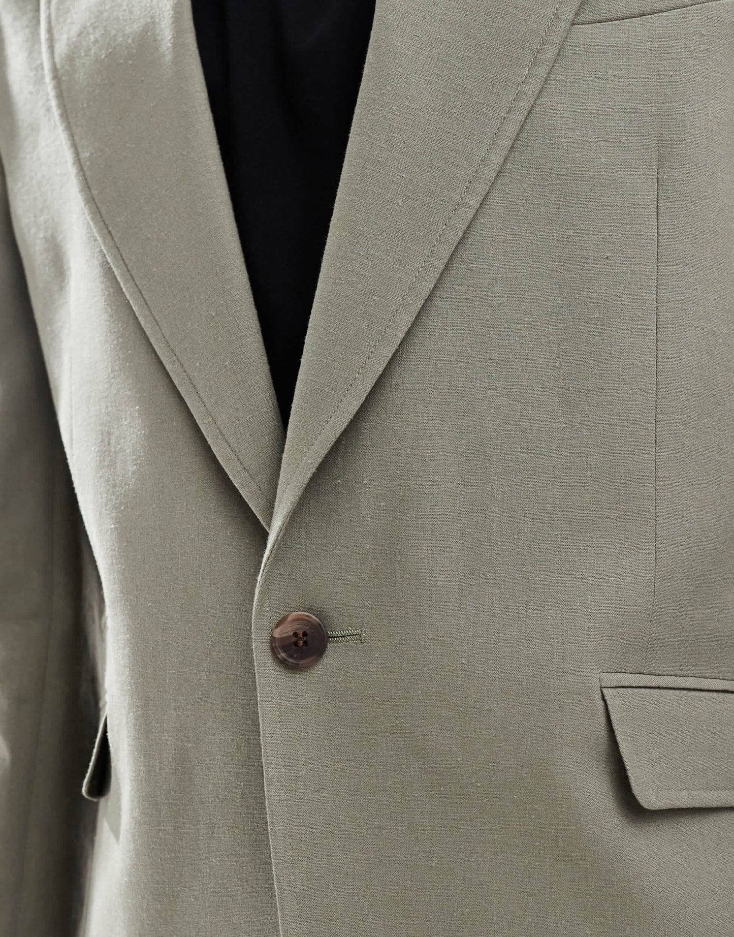 ASOS DESIGN linen blend slim suit jacket in khaki - ASOS Sample Sale