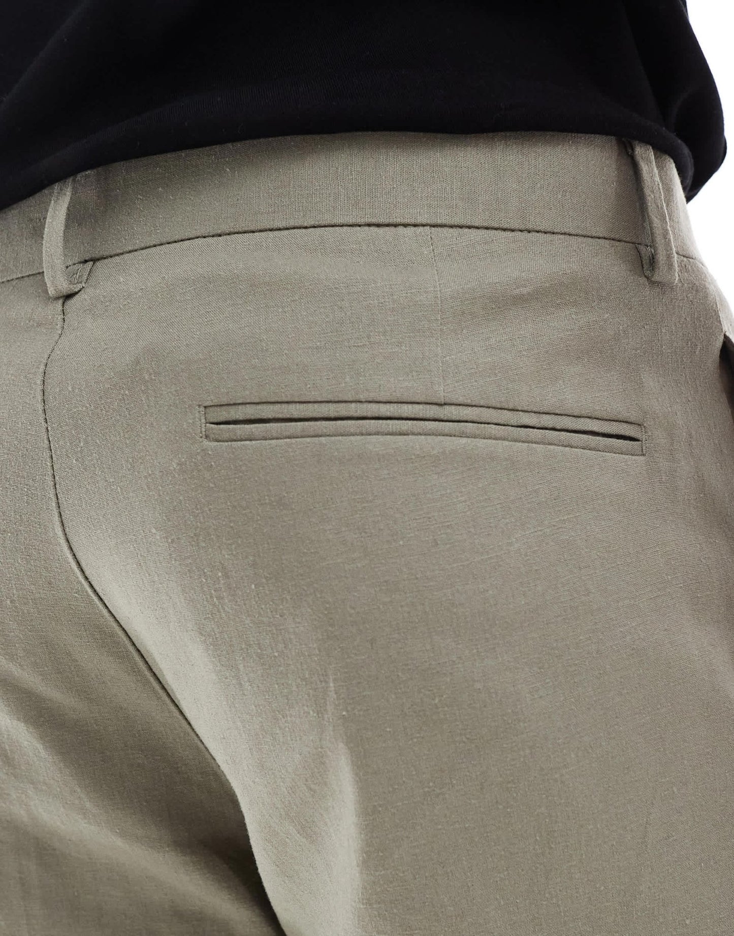 ASOS DESIGN linen blend slim suit trousers in khaki - ASOS Sample Sale