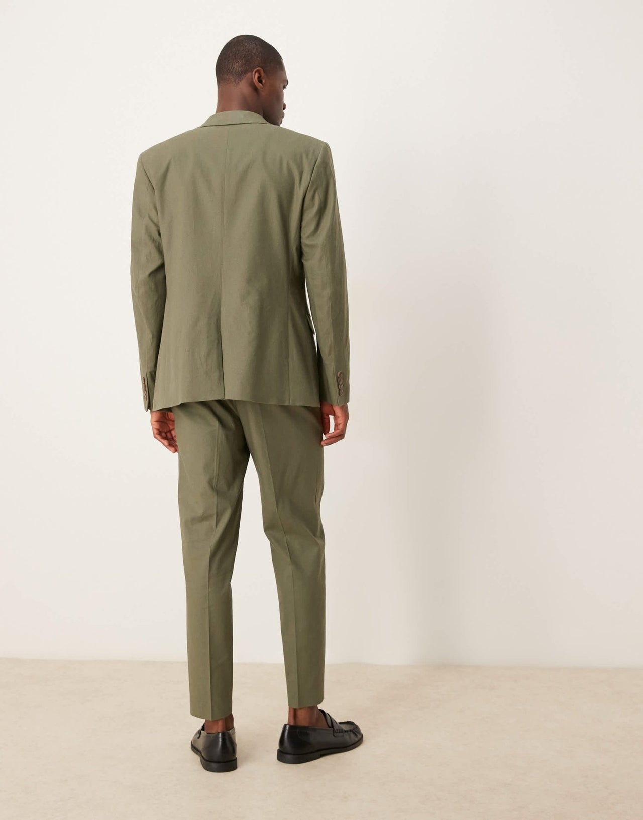 ASOS DESIGN linen blend tapered suit trousers in green - MGREEN - ASOS Sample Sale