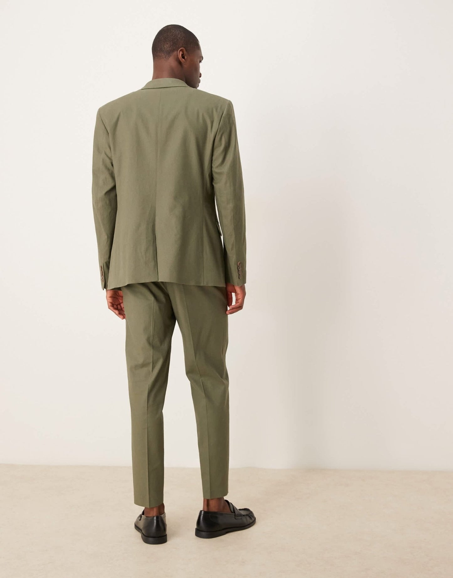 ASOS DESIGN linen blend tapered suit trousers in green - MGREEN - ASOS Sample Sale