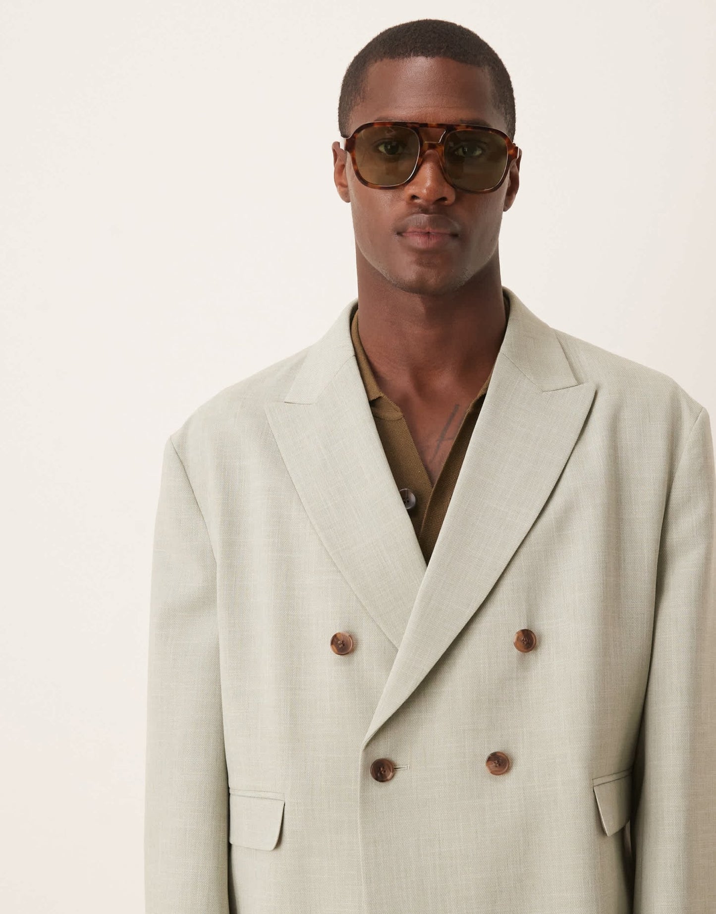 ASOS DESIGN linen look boxy suit jacket in sage green - ASOS Sample Sale