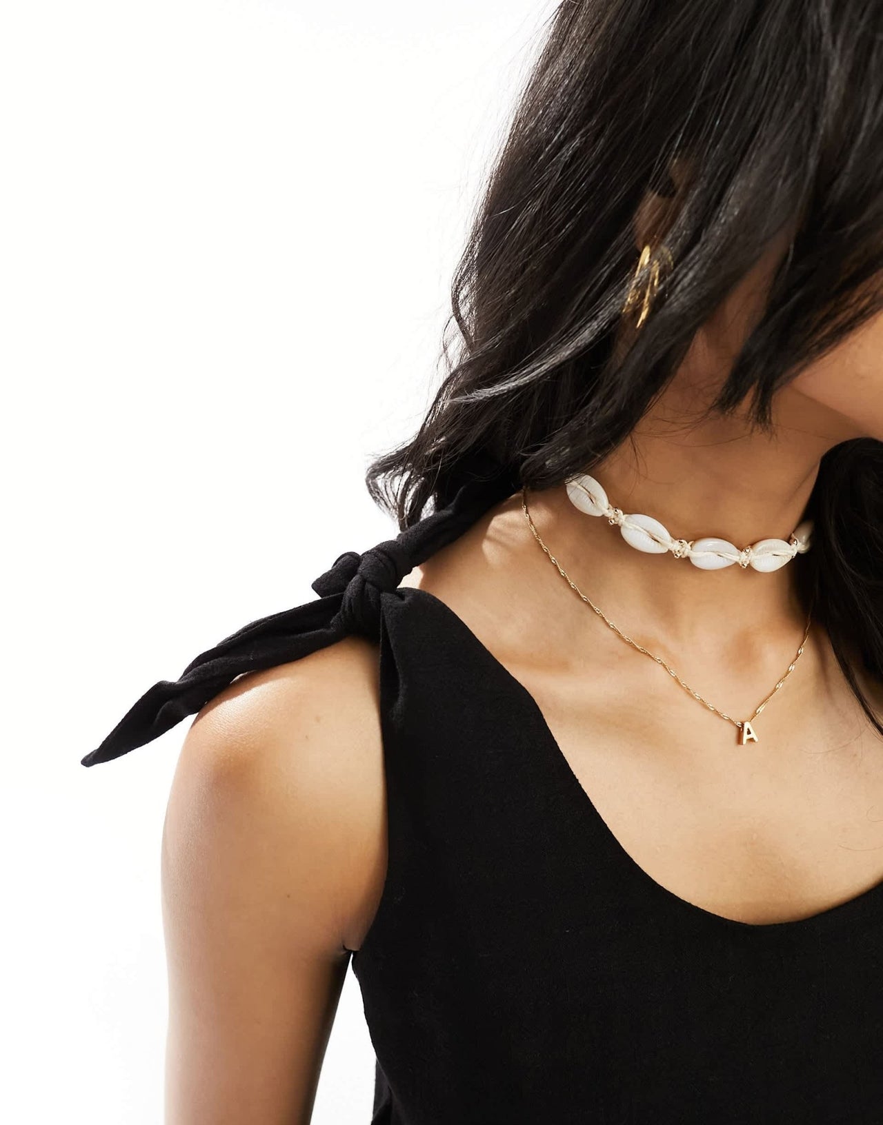ASOS DESIGN linen look cami with tie straps in black - ASOS Sample Sale