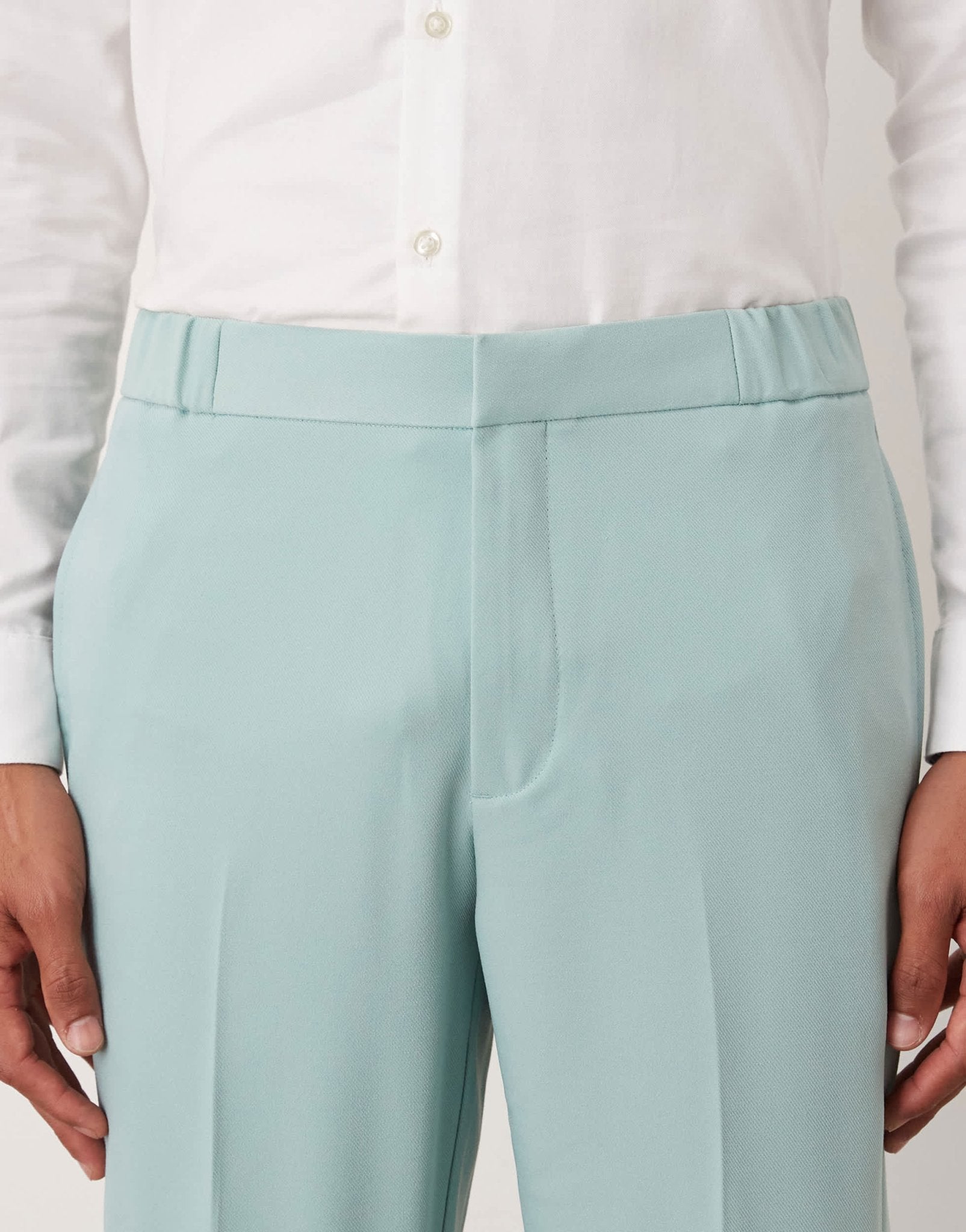 ASOS DESIGN linen look straight leg trousers in blue twill - ASOS Sample Sale