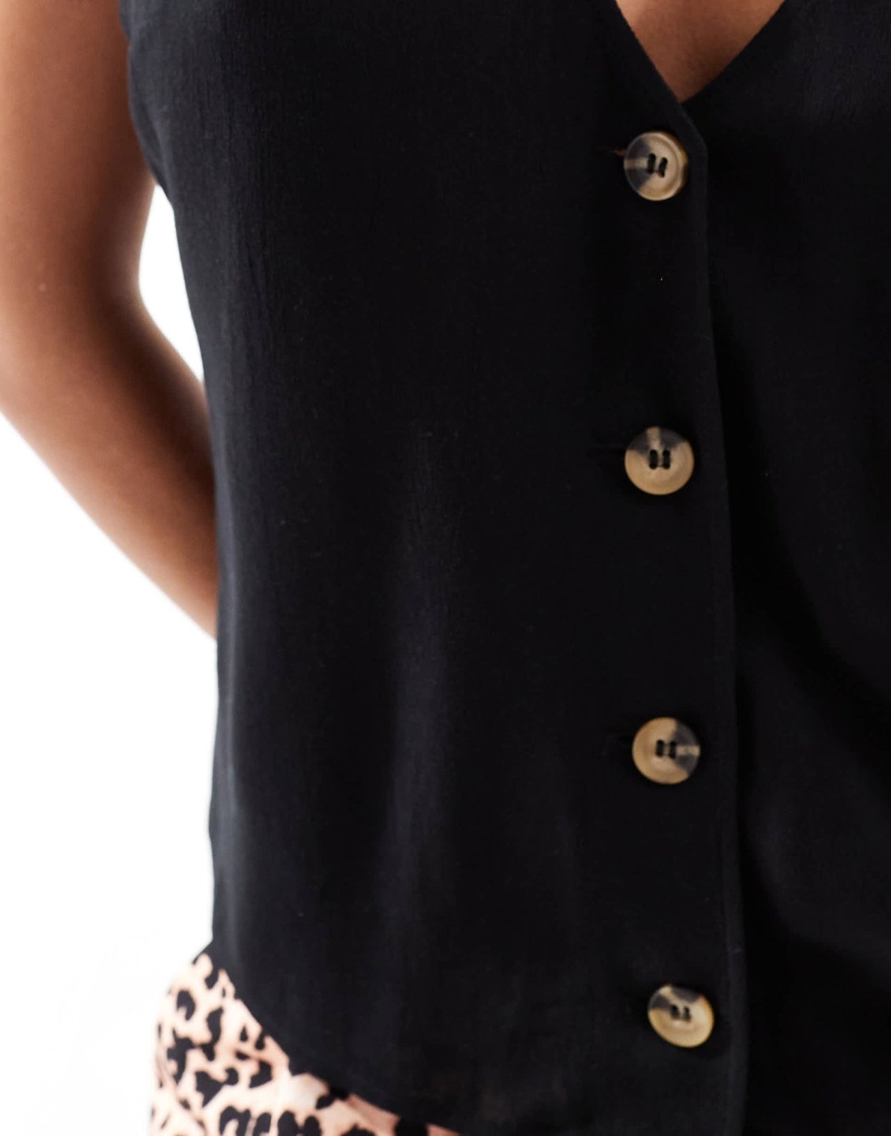 ASOS DESIGN linen look waistcoat in black - ASOS Sample Sale