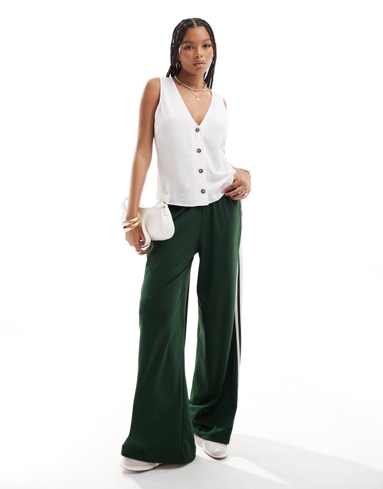 ASOS DESIGN linen look waistcoat in white - ASOS Sample Sale
