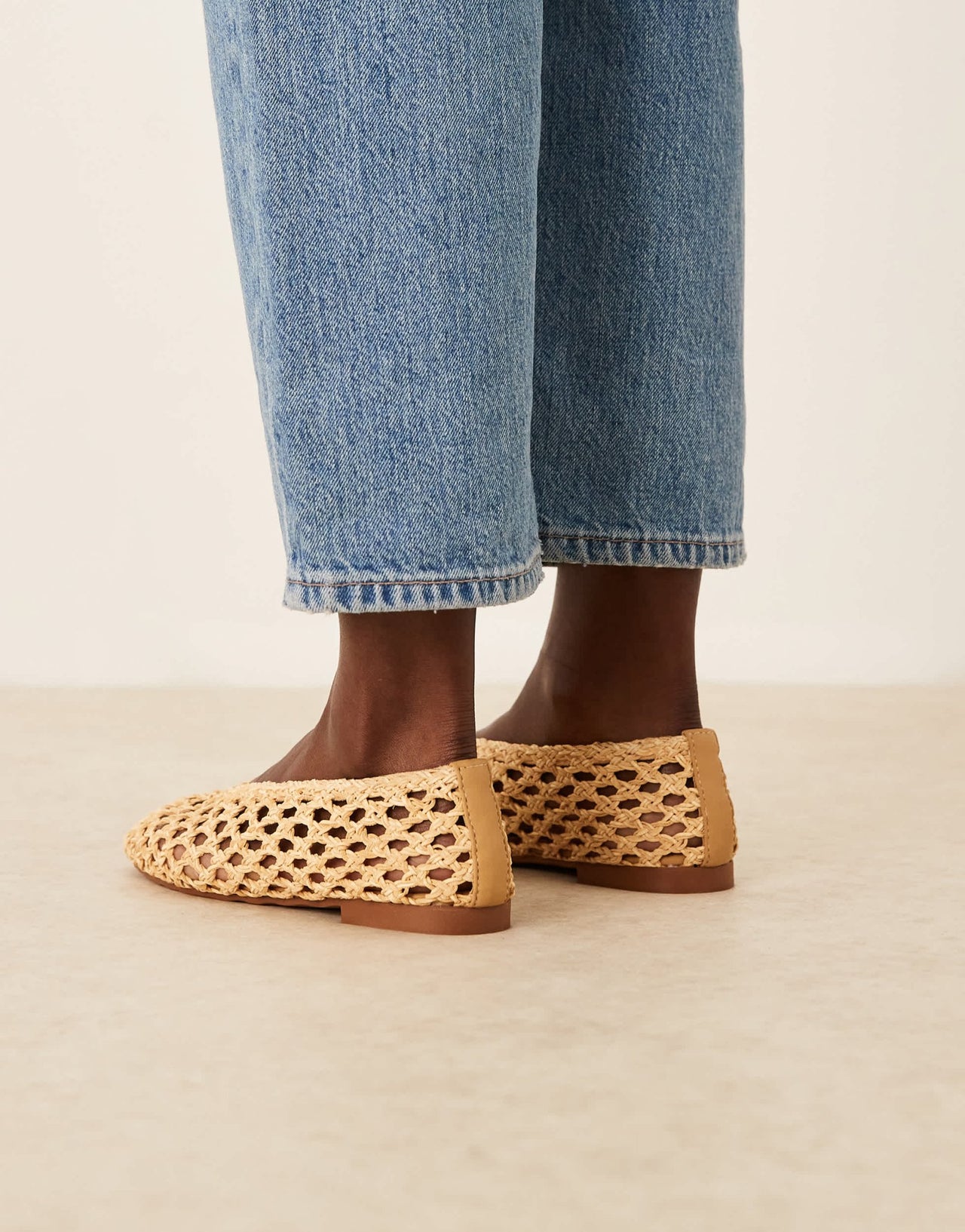 ASOS DESIGN Linus clean ballets in natural weave - ASOS Sample Sale