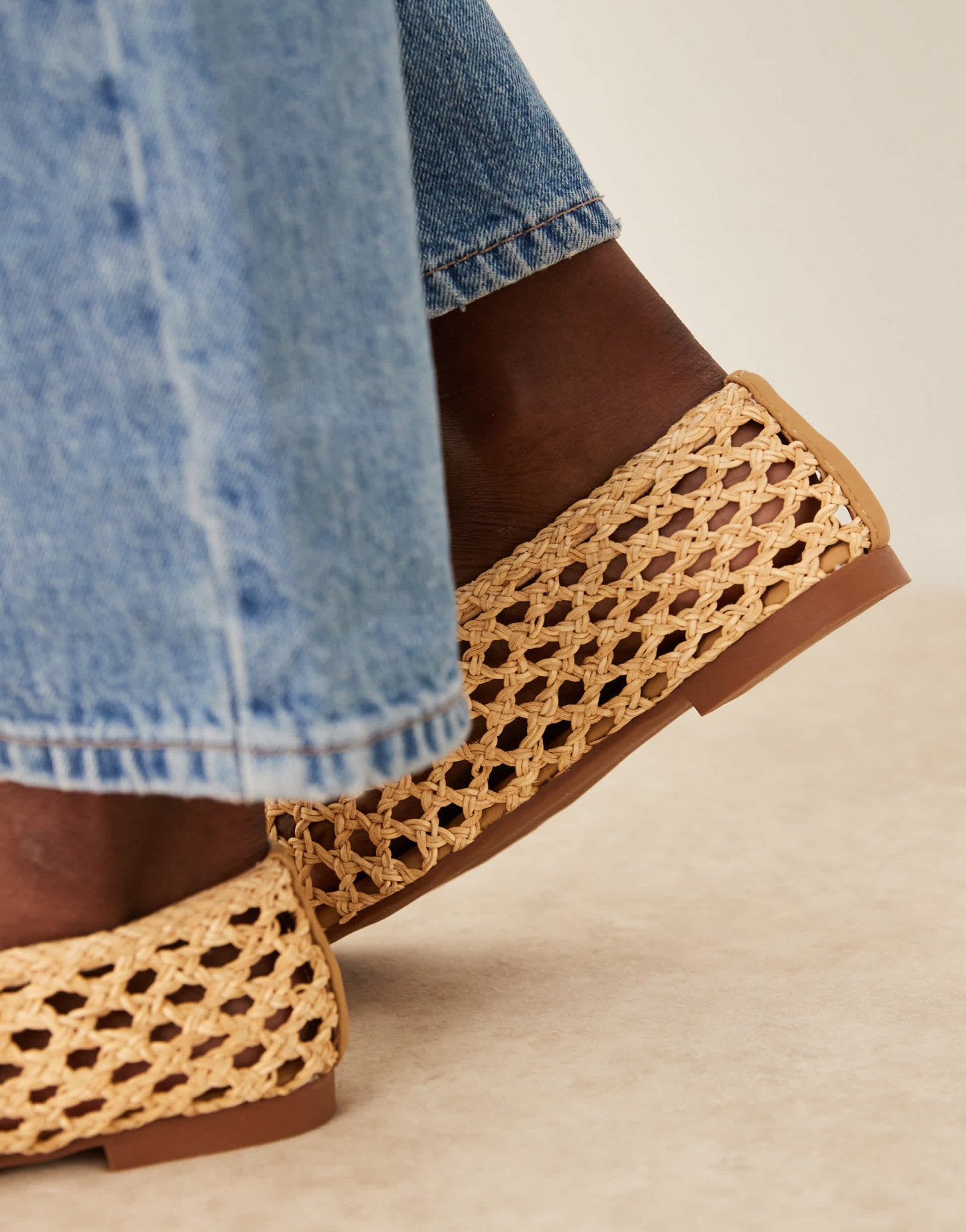 ASOS DESIGN Linus clean ballets in natural weave - ASOS Sample Sale
