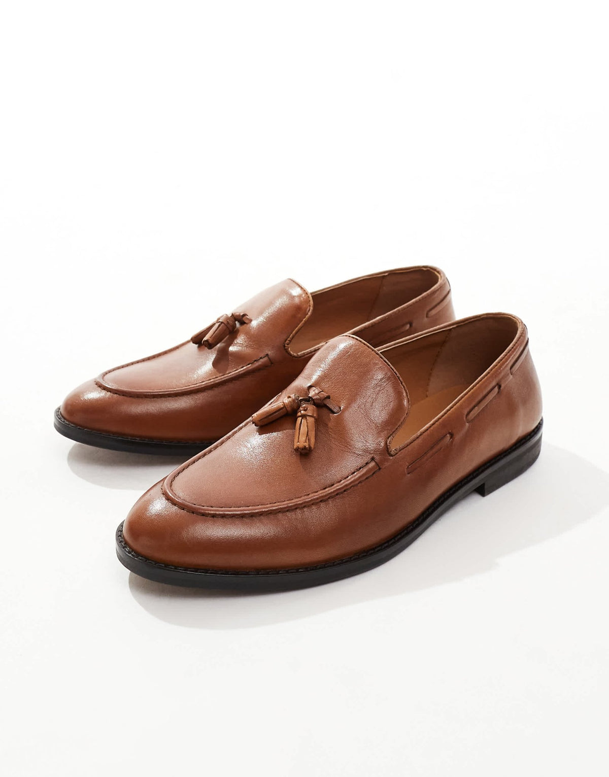 ASOS DESIGN loafers in tan leather with tassel - ASOS Sample Sale