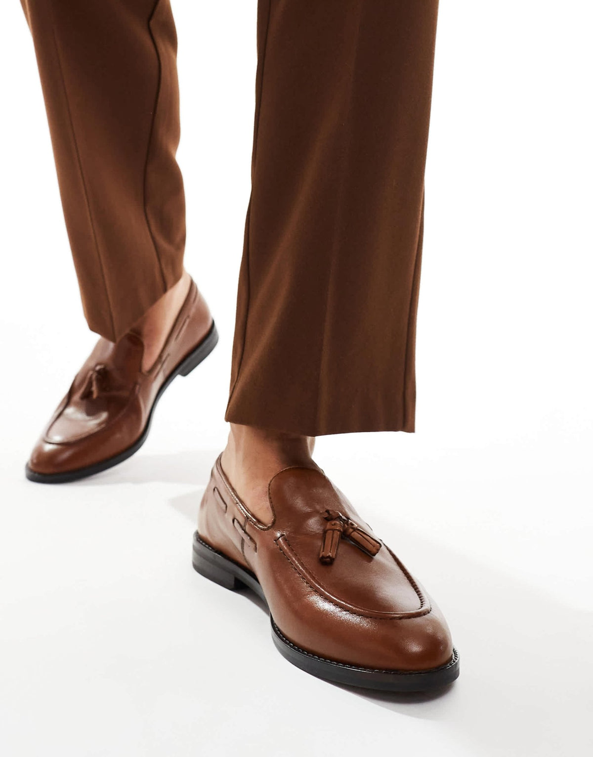 ASOS DESIGN loafers in tan leather with tassel - ASOS Sample Sale