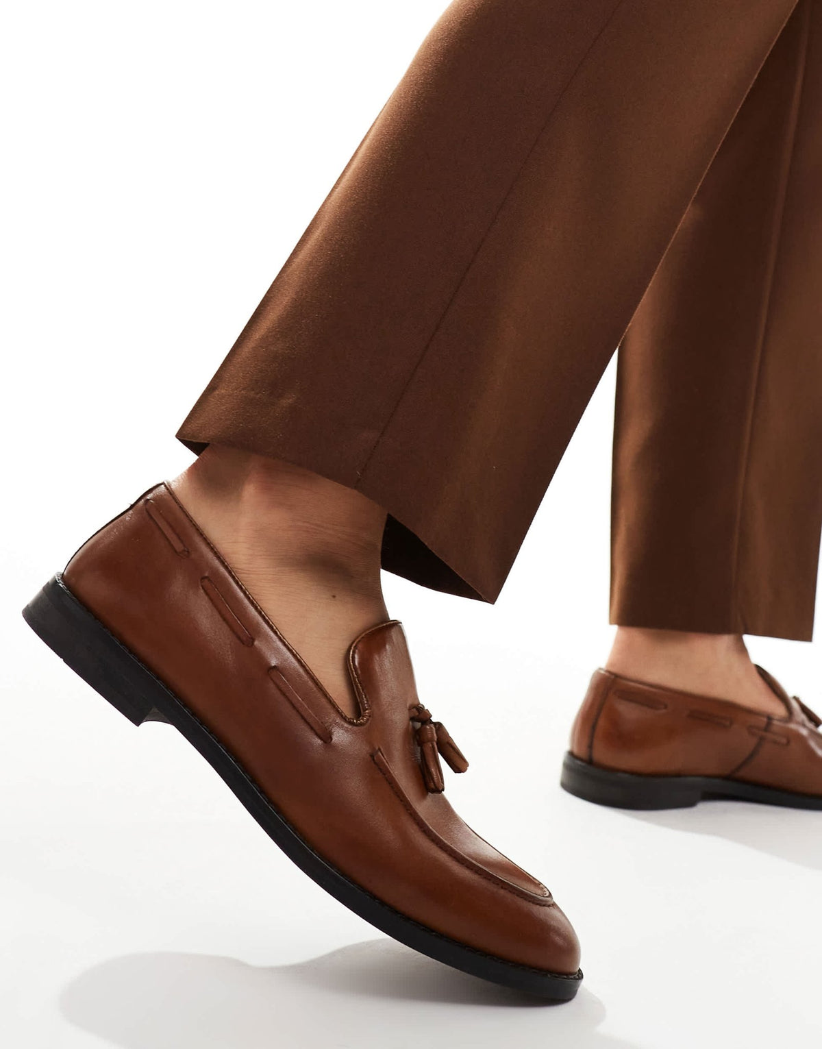ASOS DESIGN loafers in tan leather with tassel - ASOS Sample Sale
