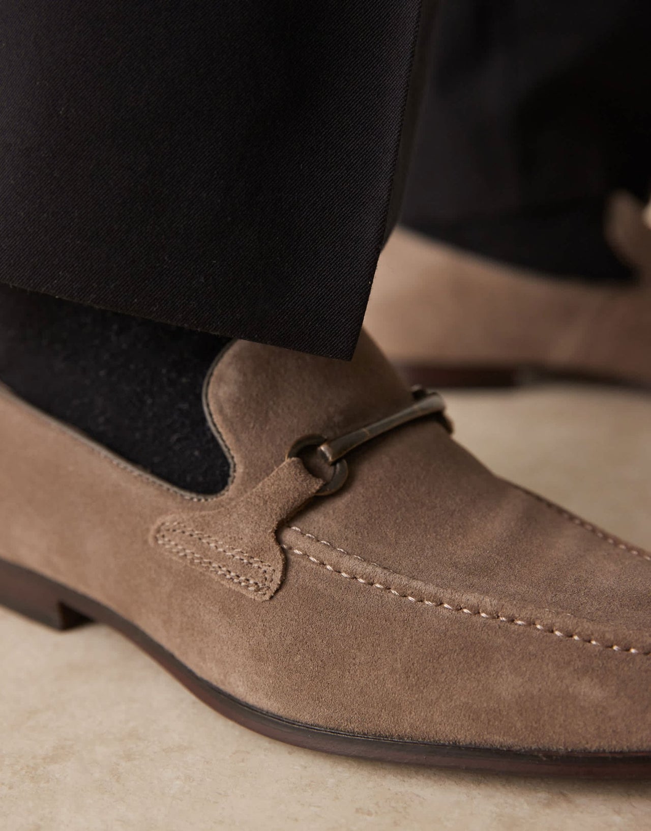 ASOS DESIGN loafers in taupe suede with snaffle - ASOS Sample Sale