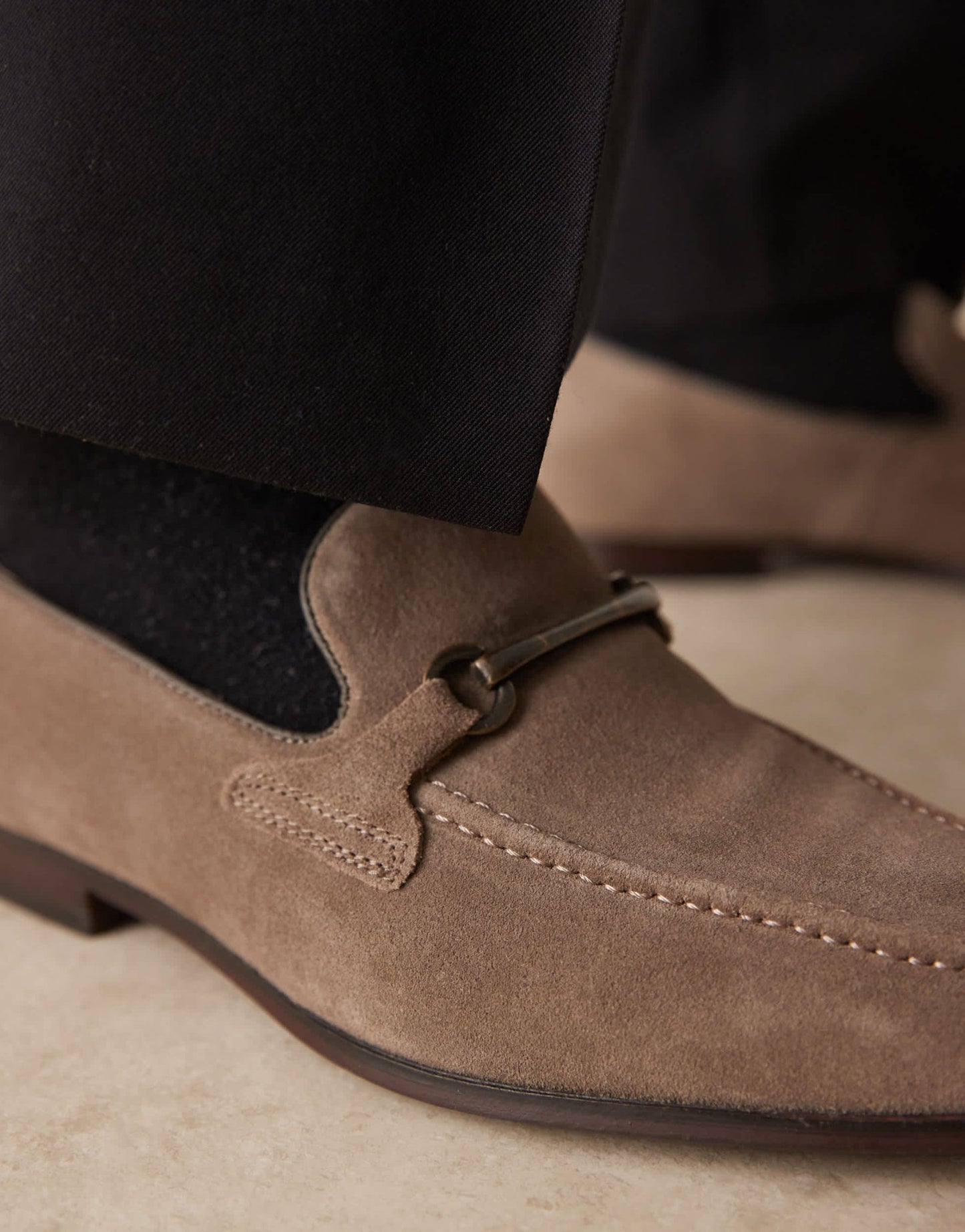 ASOS DESIGN loafers in taupe suede with snaffle - ASOS Sample Sale