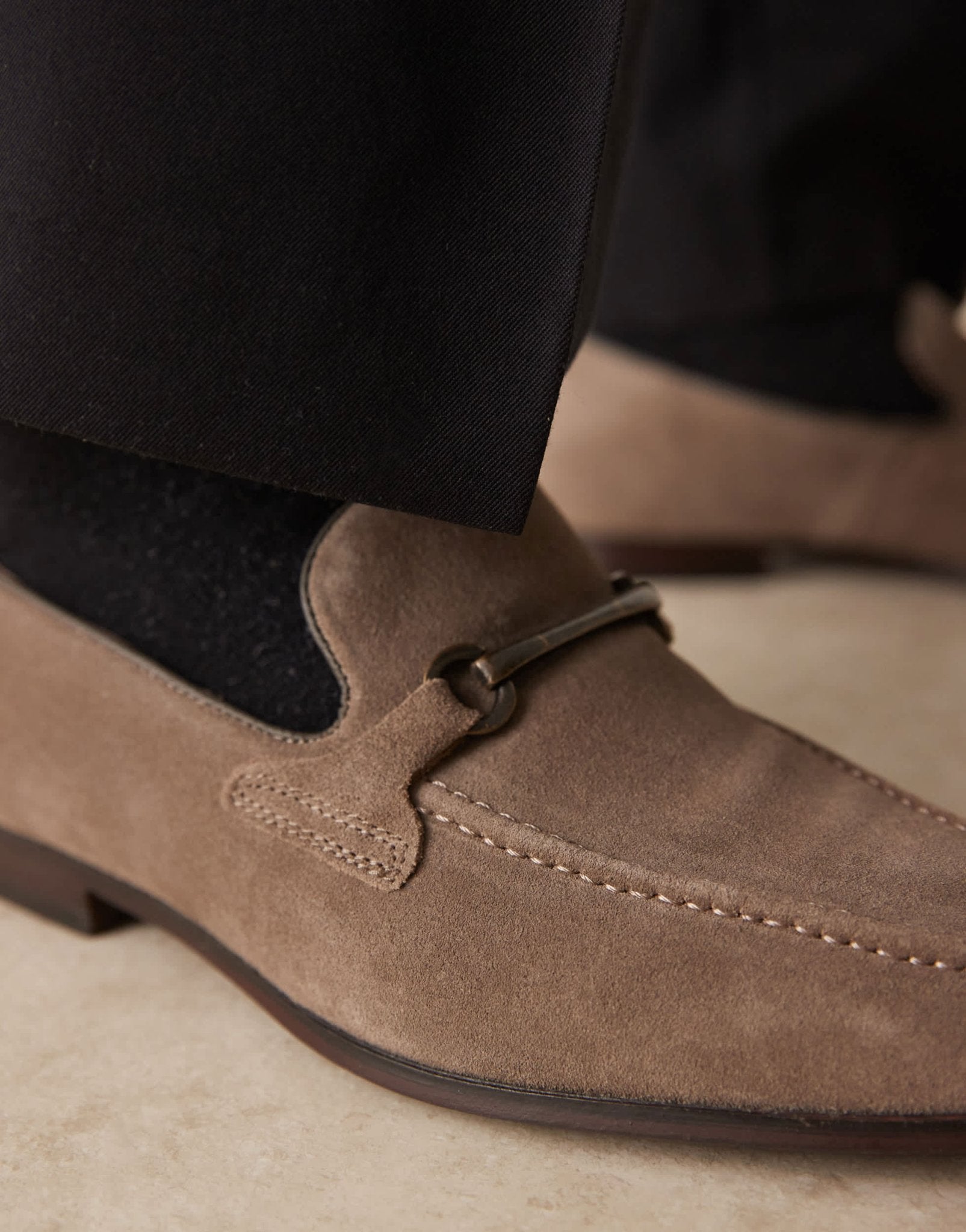 ASOS DESIGN loafers in taupe suede with snaffle - ASOS Sample Sale