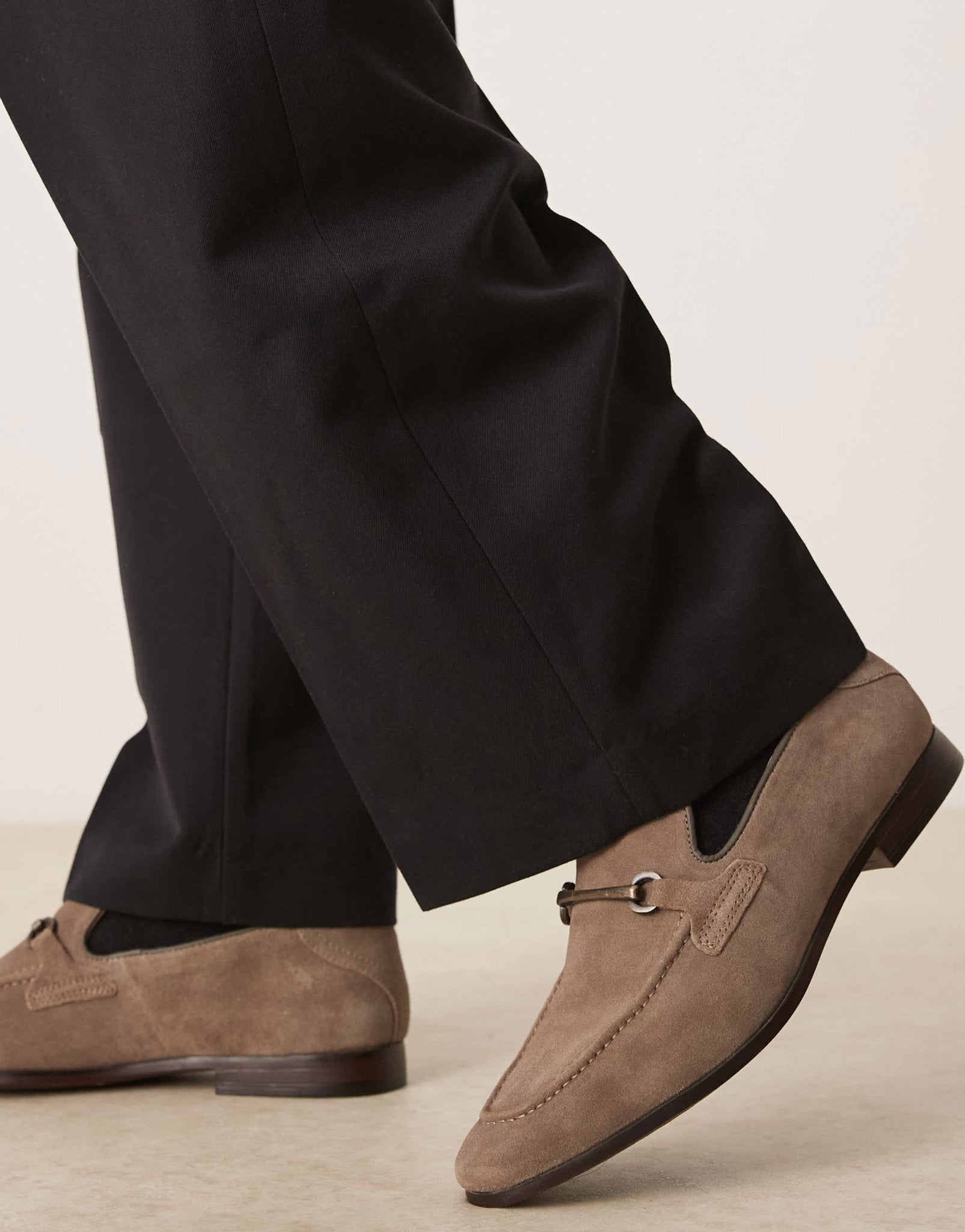 ASOS DESIGN loafers in taupe suede with snaffle - ASOS Sample Sale