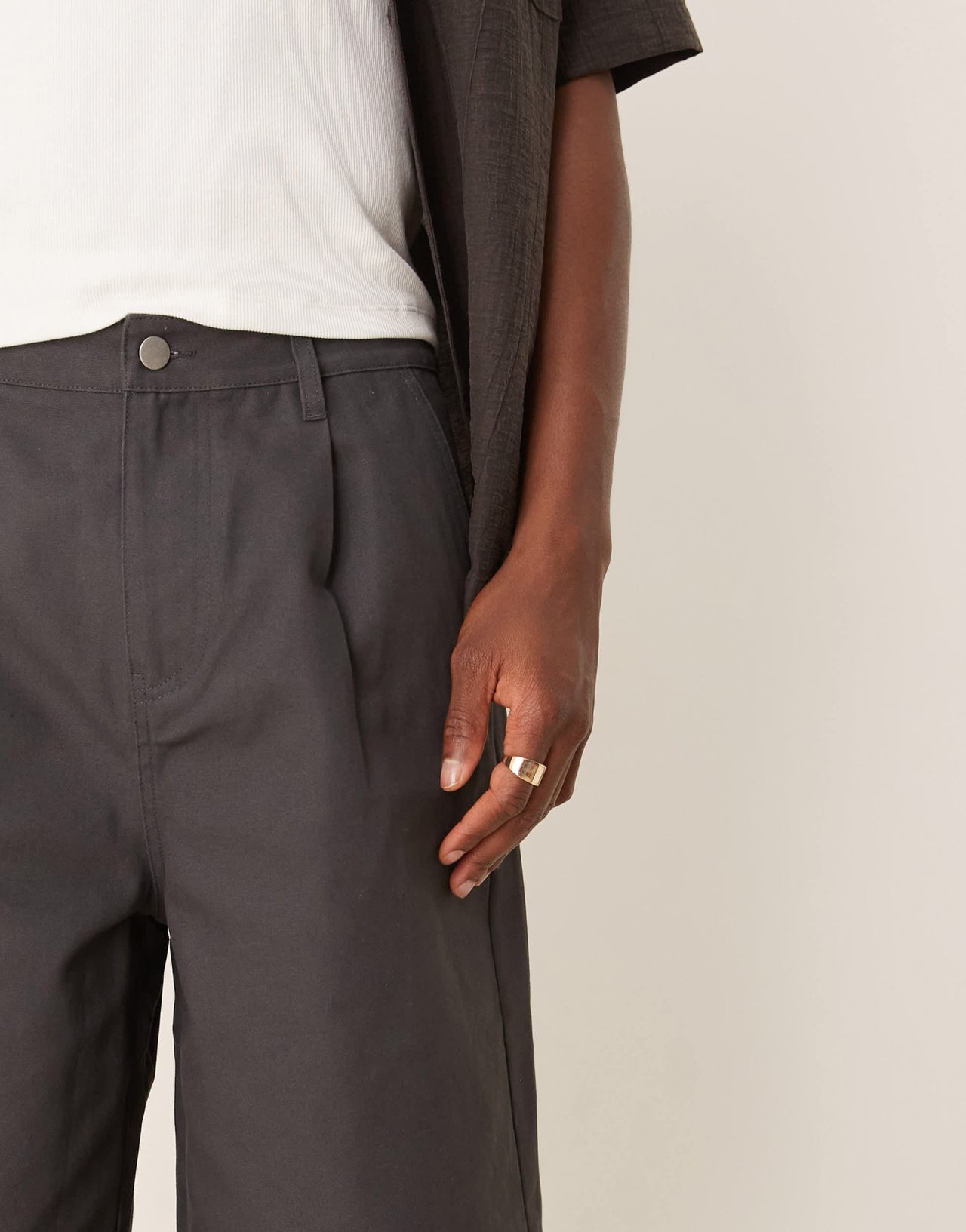 ASOS DESIGN long length pleated shorts in charcoal - ASOS Sample Sale