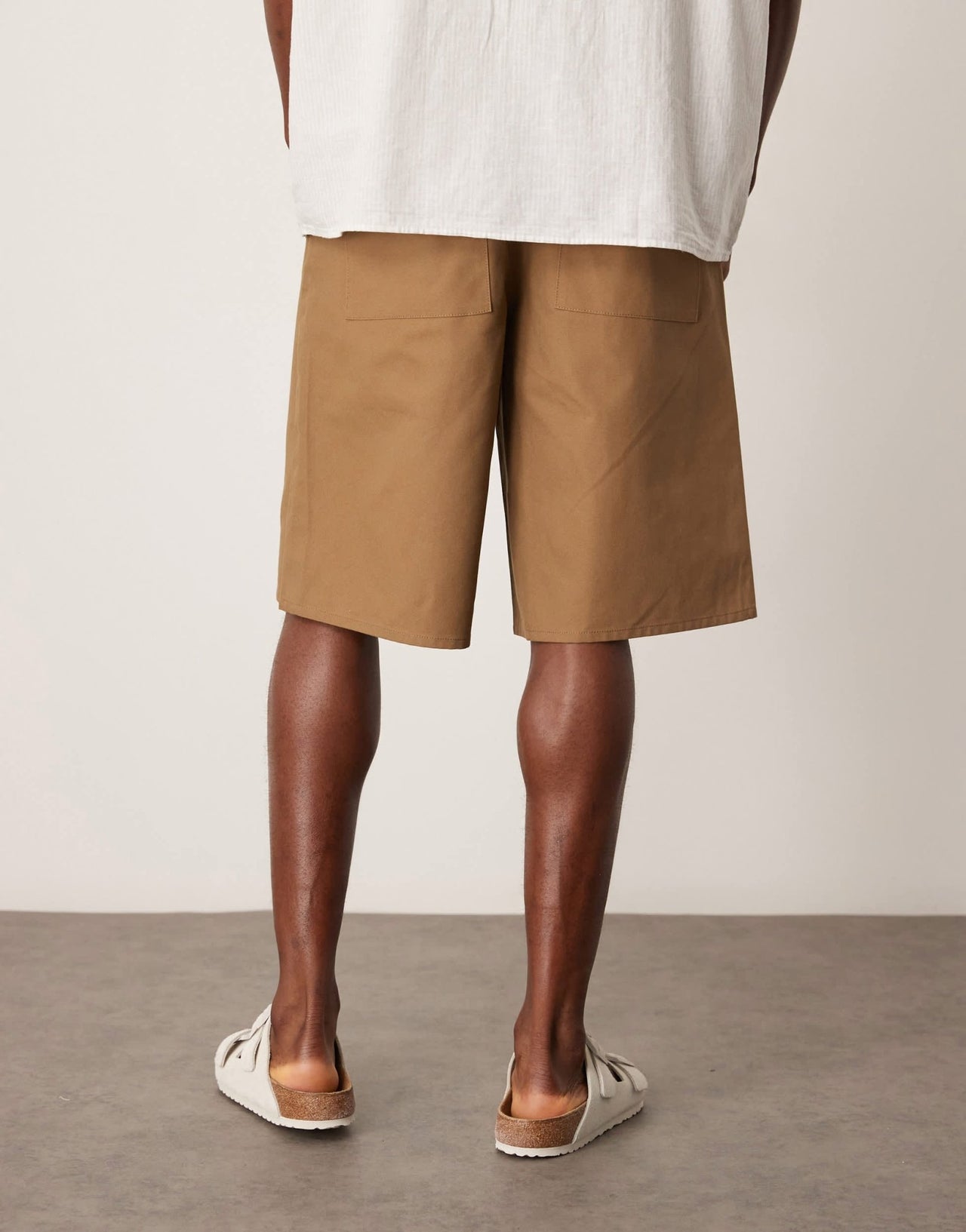 ASOS DESIGN long length pleated shorts in tan - ASOS Sample Sale