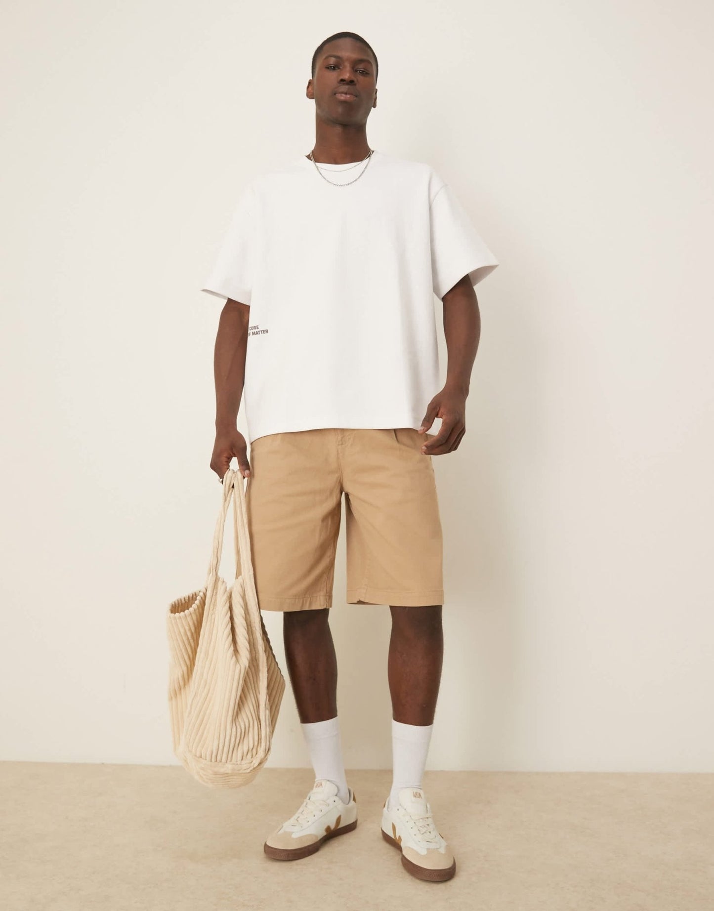 ASOS DESIGN long length pleated shorts with double darts in beige - ASOS Sample Sale