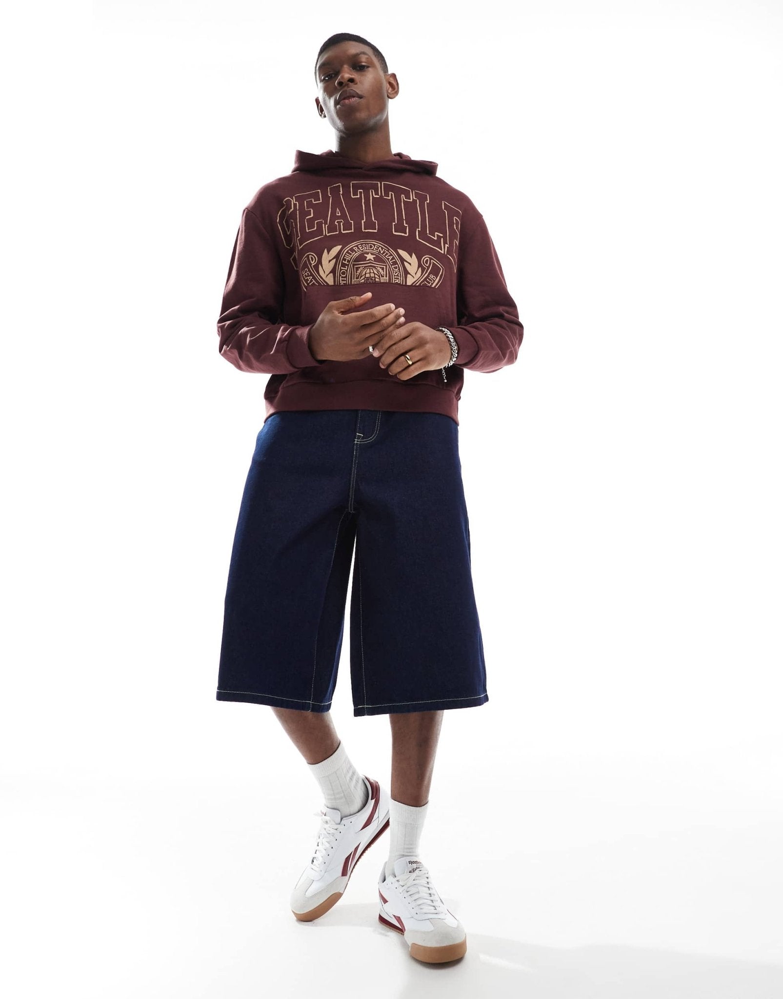ASOS DESIGN longer length denim jort in indigo - ASOS Sample Sale