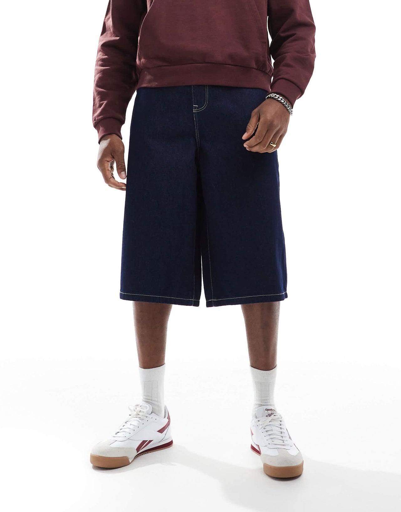 ASOS DESIGN longer length denim jort in indigo - ASOS Sample Sale