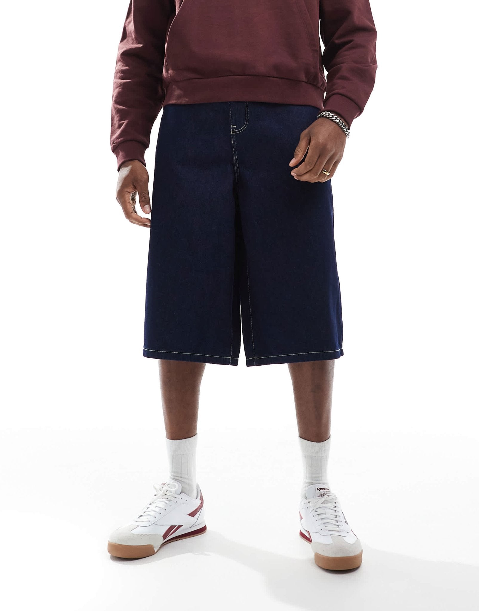 ASOS DESIGN longer length denim jort in indigo - ASOS Sample Sale