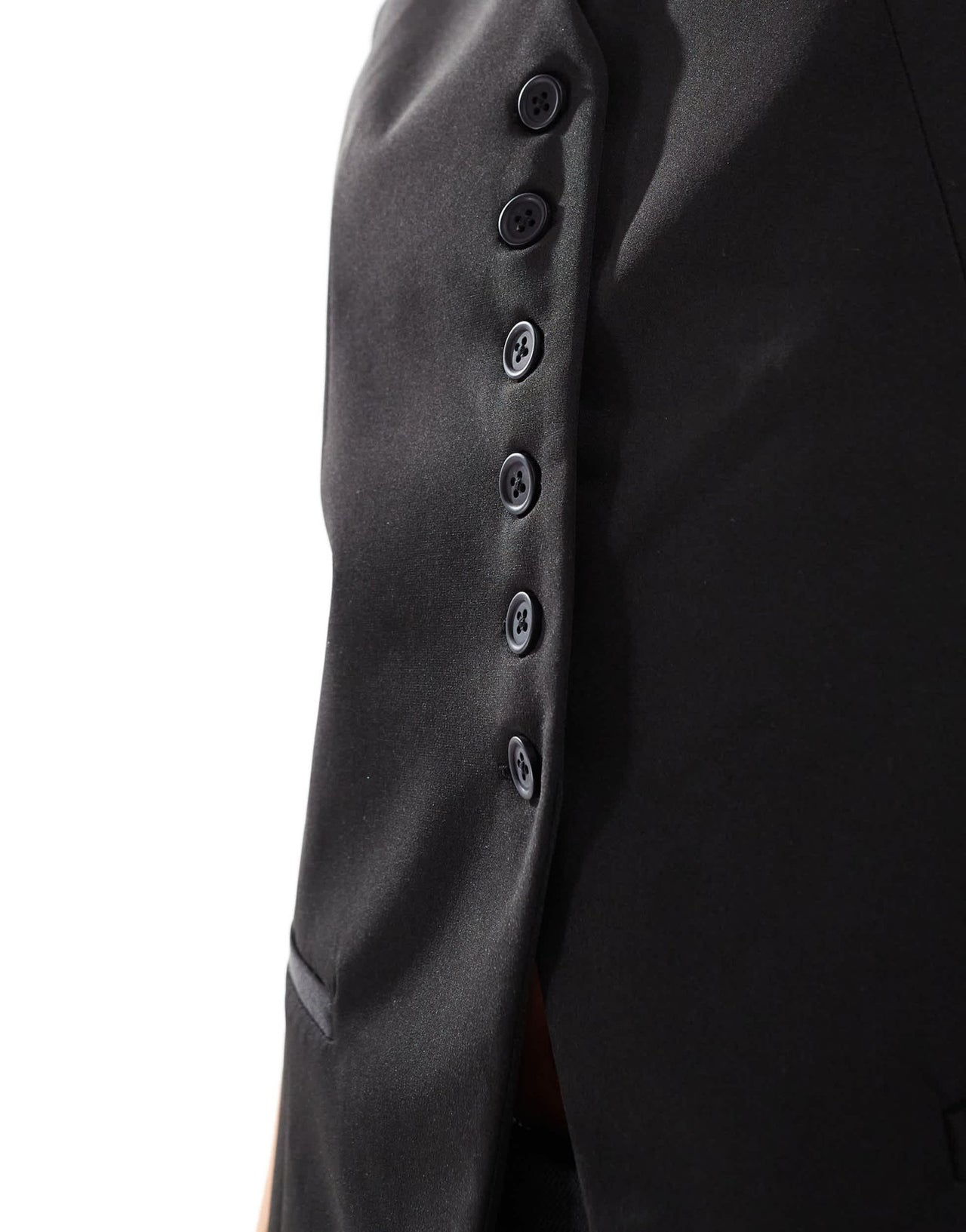 ASOS DESIGN longline exaggerated shoulder waistcoat in black - ASOS Sample Sale