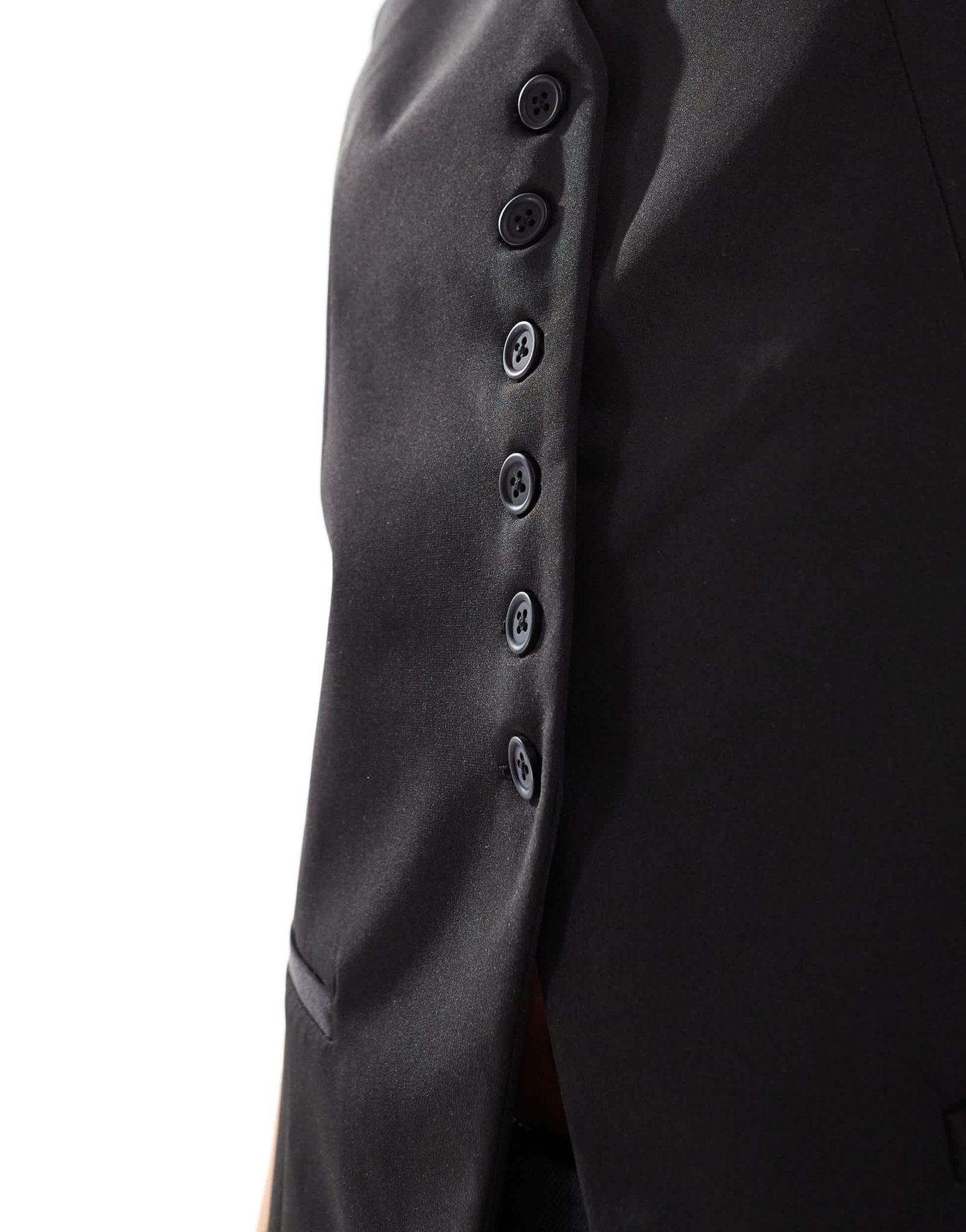 ASOS DESIGN longline exaggerated shoulder waistcoat in black - ASOS Sample Sale