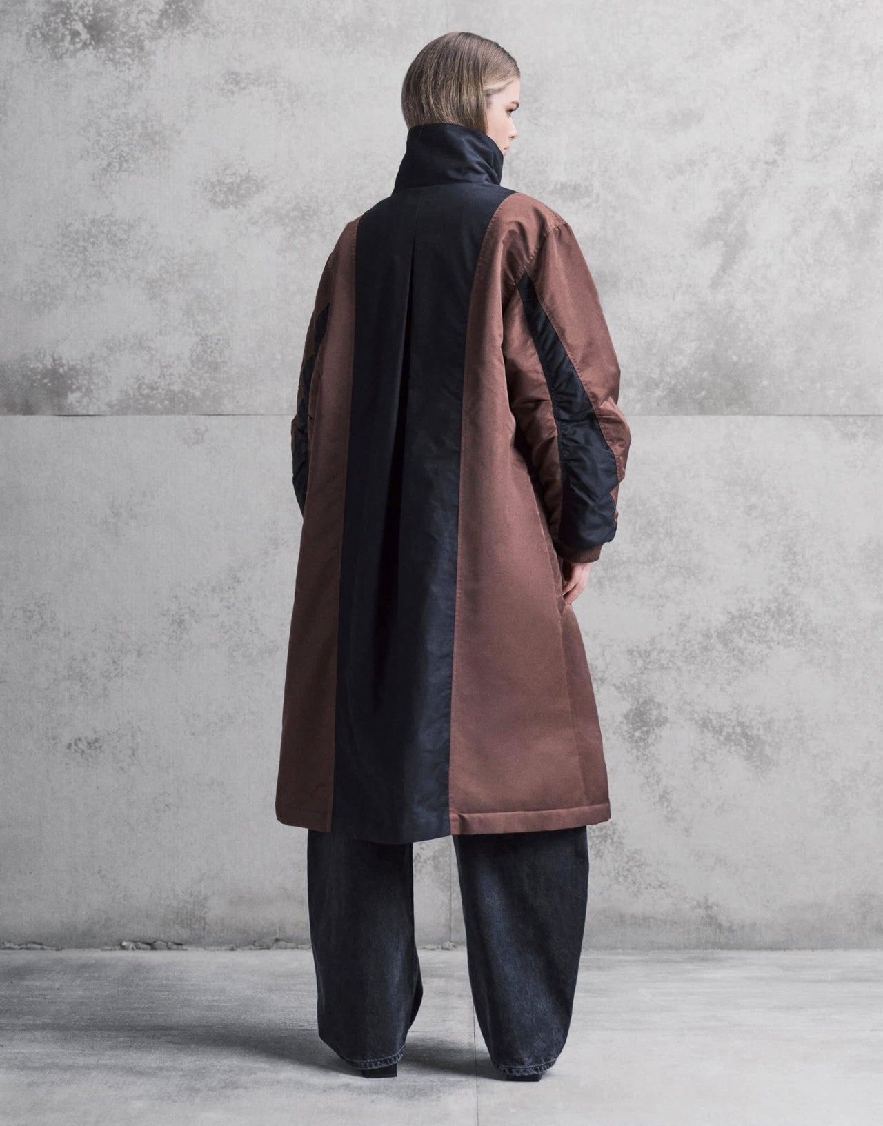 ASOS DESIGN longline hybrid parka jacket in chocolate and black - ASOS Sample Sale