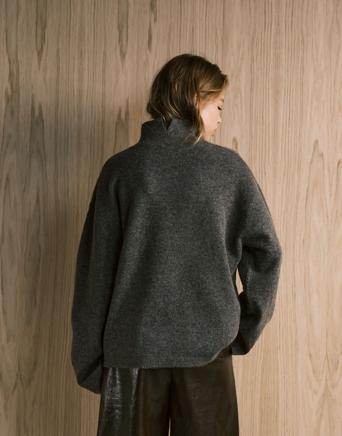 ASOS DESIGN longline jumper with funnel neck in mushroom - ASOS Sample Sale