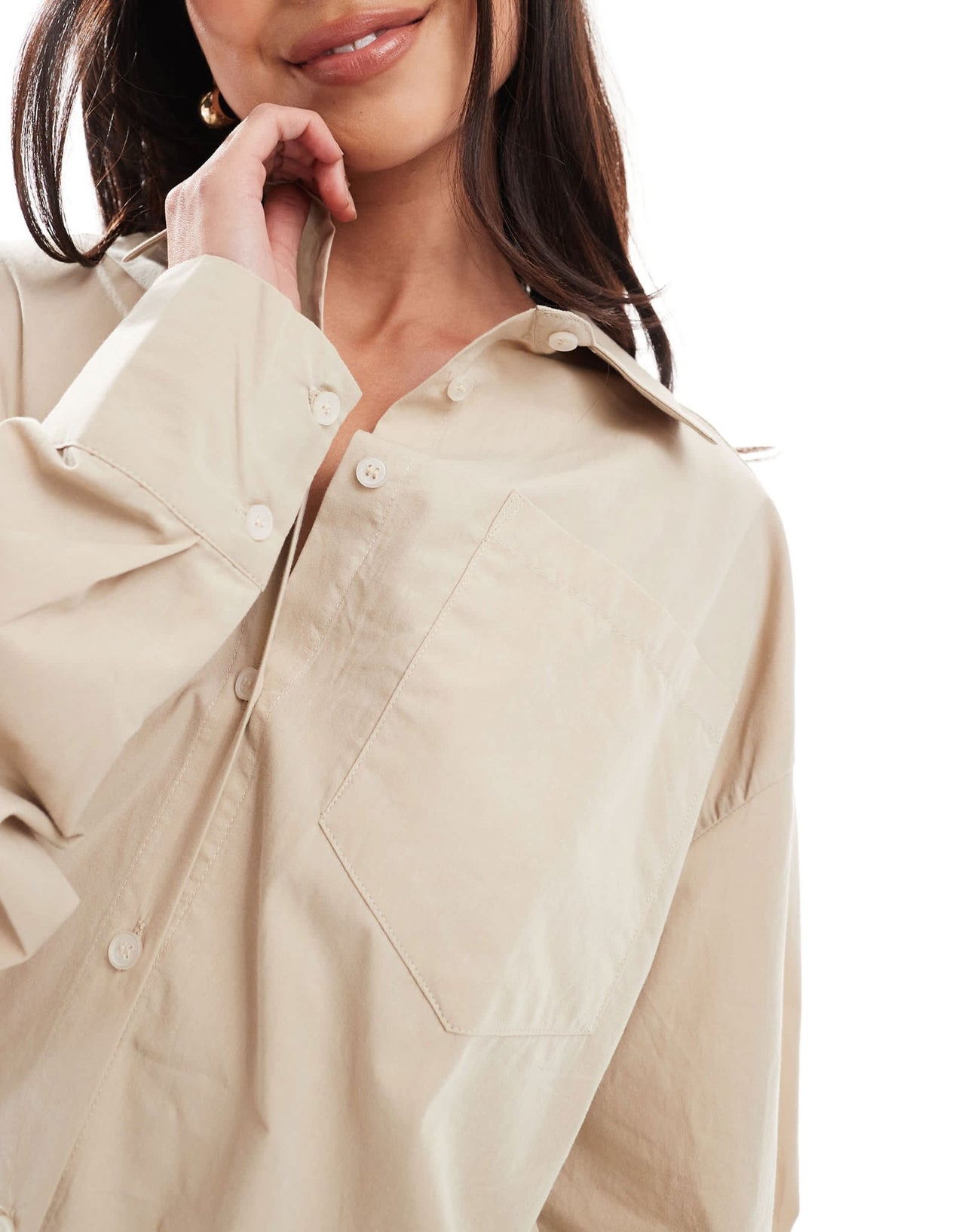 ASOS DESIGN longline oversized shirt in camel - ASOS Sample Sale