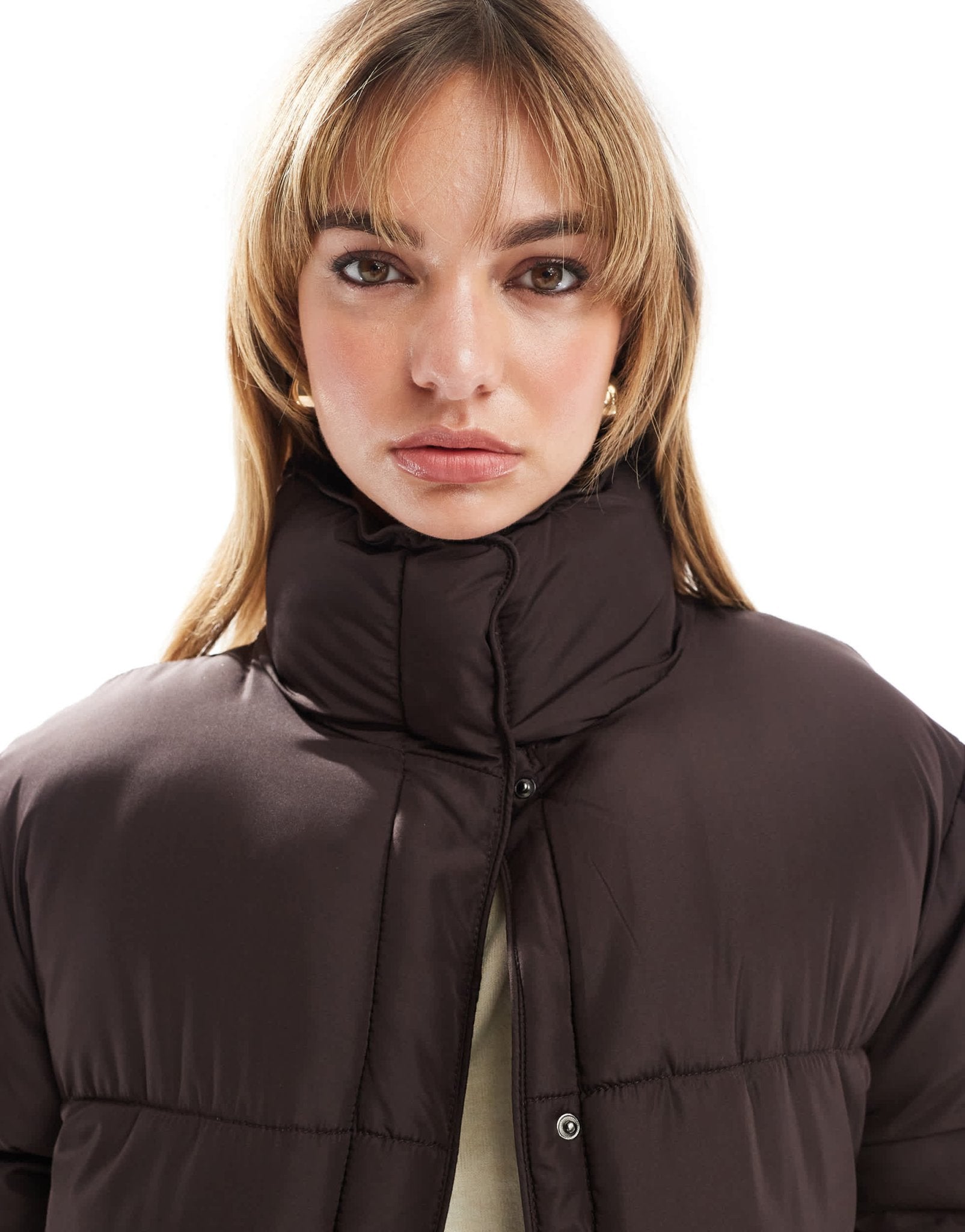 ASOS DESIGN longline padded jacket in chocolate - ASOS Sample Sale