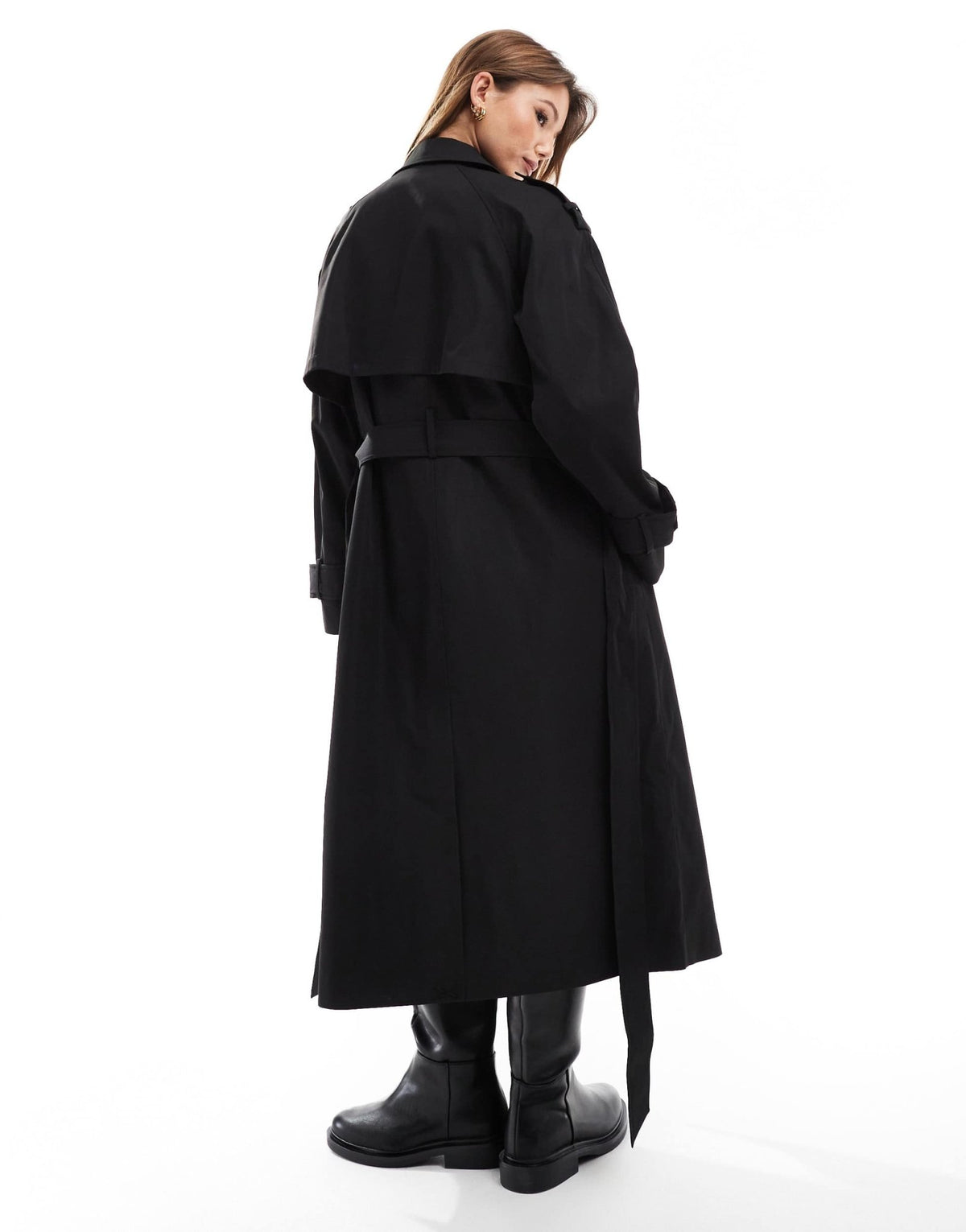 ASOS DESIGN longline trench coat in black - ASOS Sample Sale