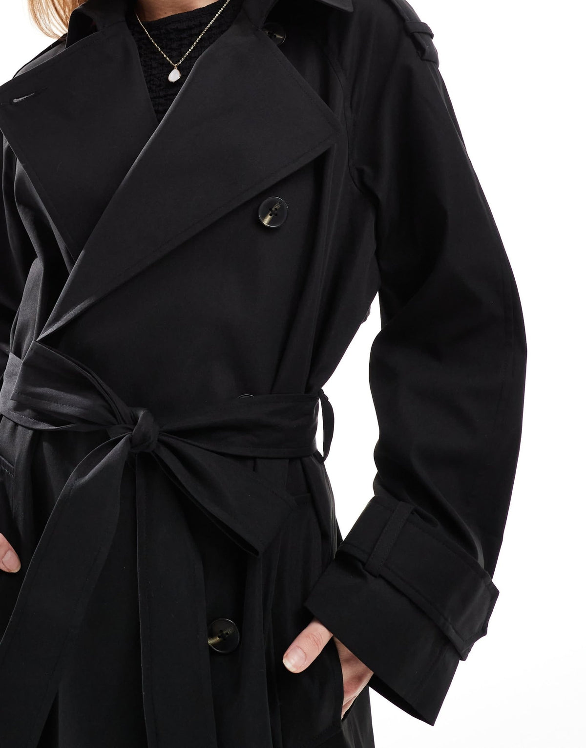 ASOS DESIGN longline trench coat in black - ASOS Sample Sale