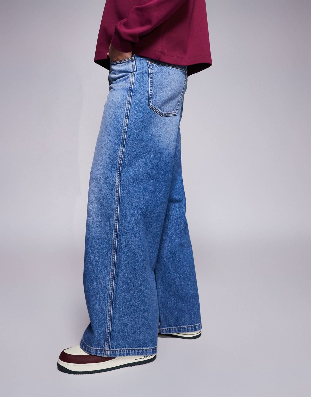 ASOS DESIGN loose jeans in mid wash blue - ASOS Sample Sale